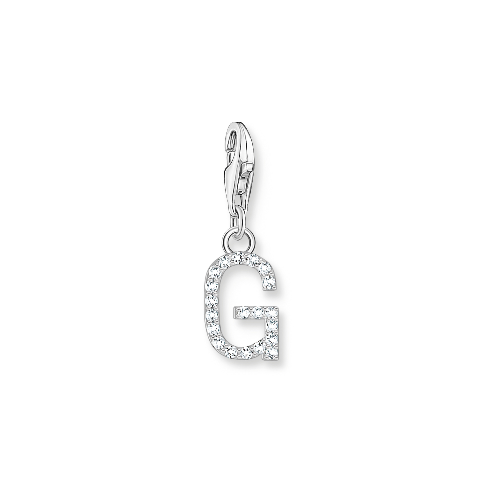 Thomas Sabo 1939-051-14 Charm-Anhänger Buchstabe G mit weißen Steinen Silber