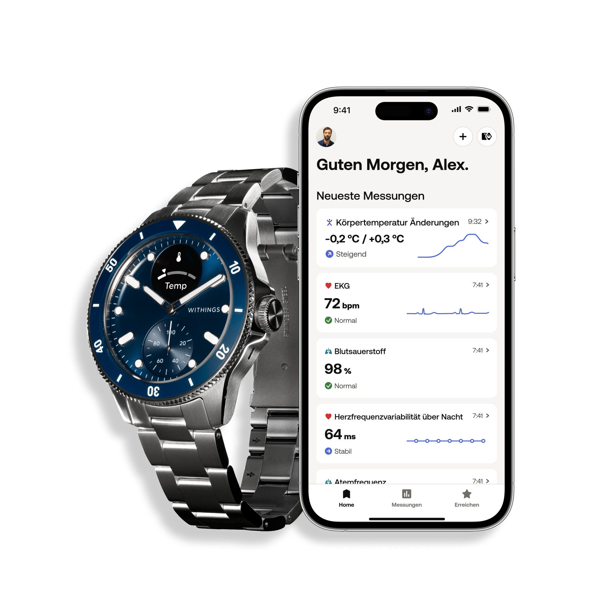 Withings HWA10-MODEL 7-ALL-IN Scanwatch Nova - 42mm Blue