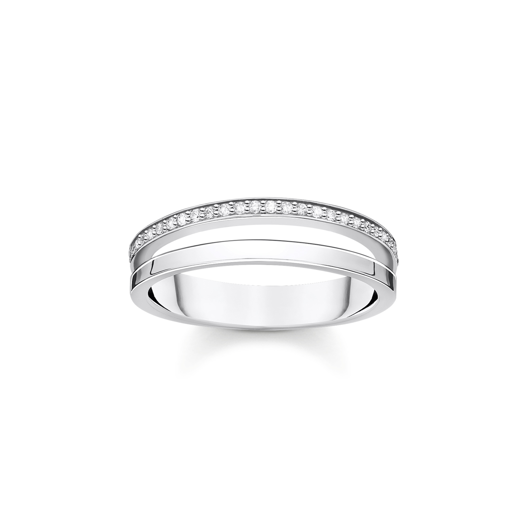 Thomas Sabo Bandring aus recyceltem 925er Silber mit weißen Zirkonia