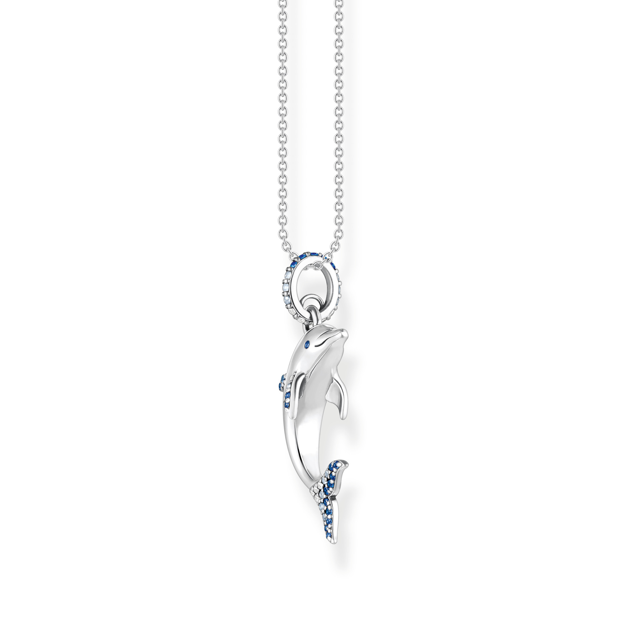 Thomas Sabo Kette Silber " Delfin mit blauen Steinen" KE2144-644-1-L45v