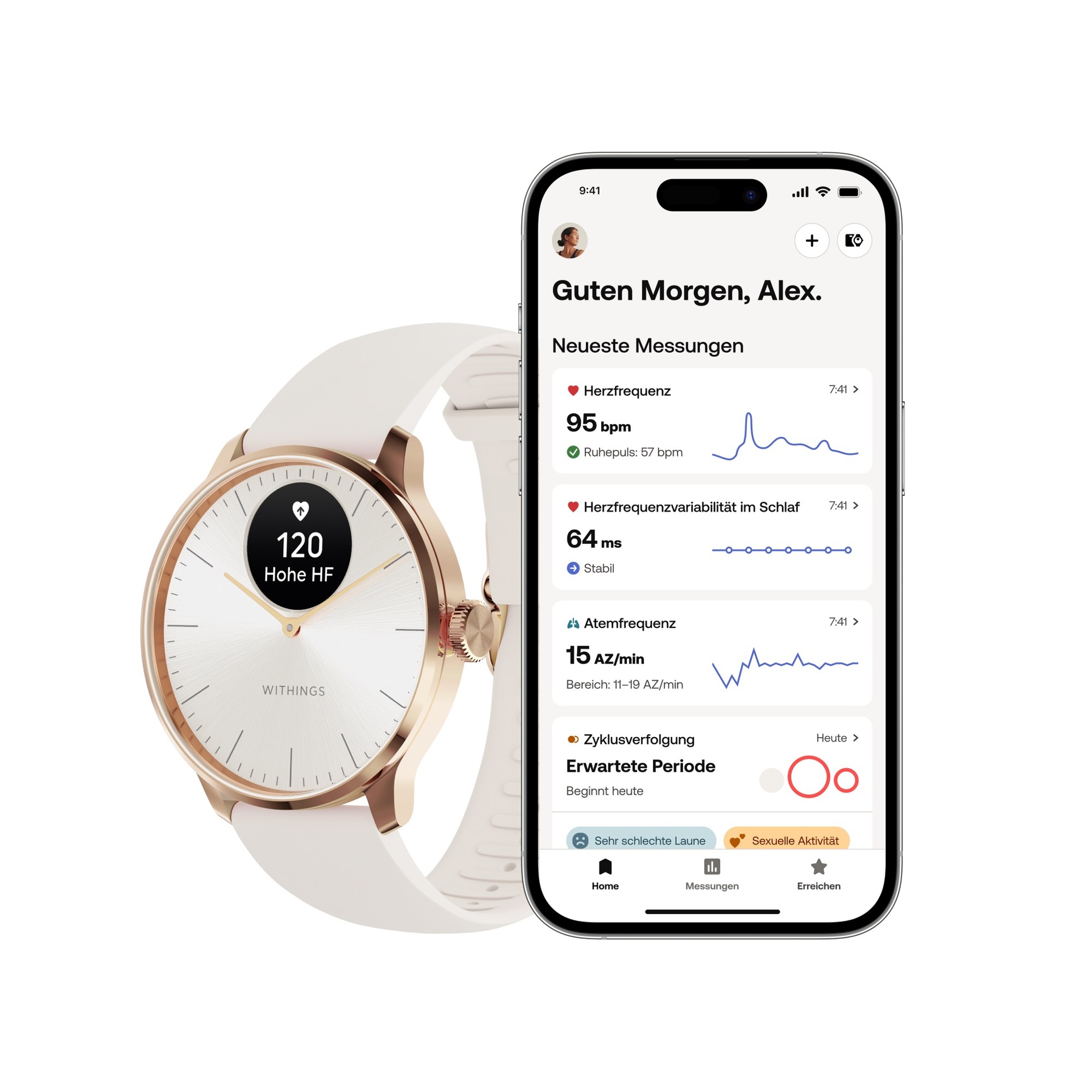 Withings ScanWatch Light 37mm rose gold white HWA11-MODEL 1-ALL-IN