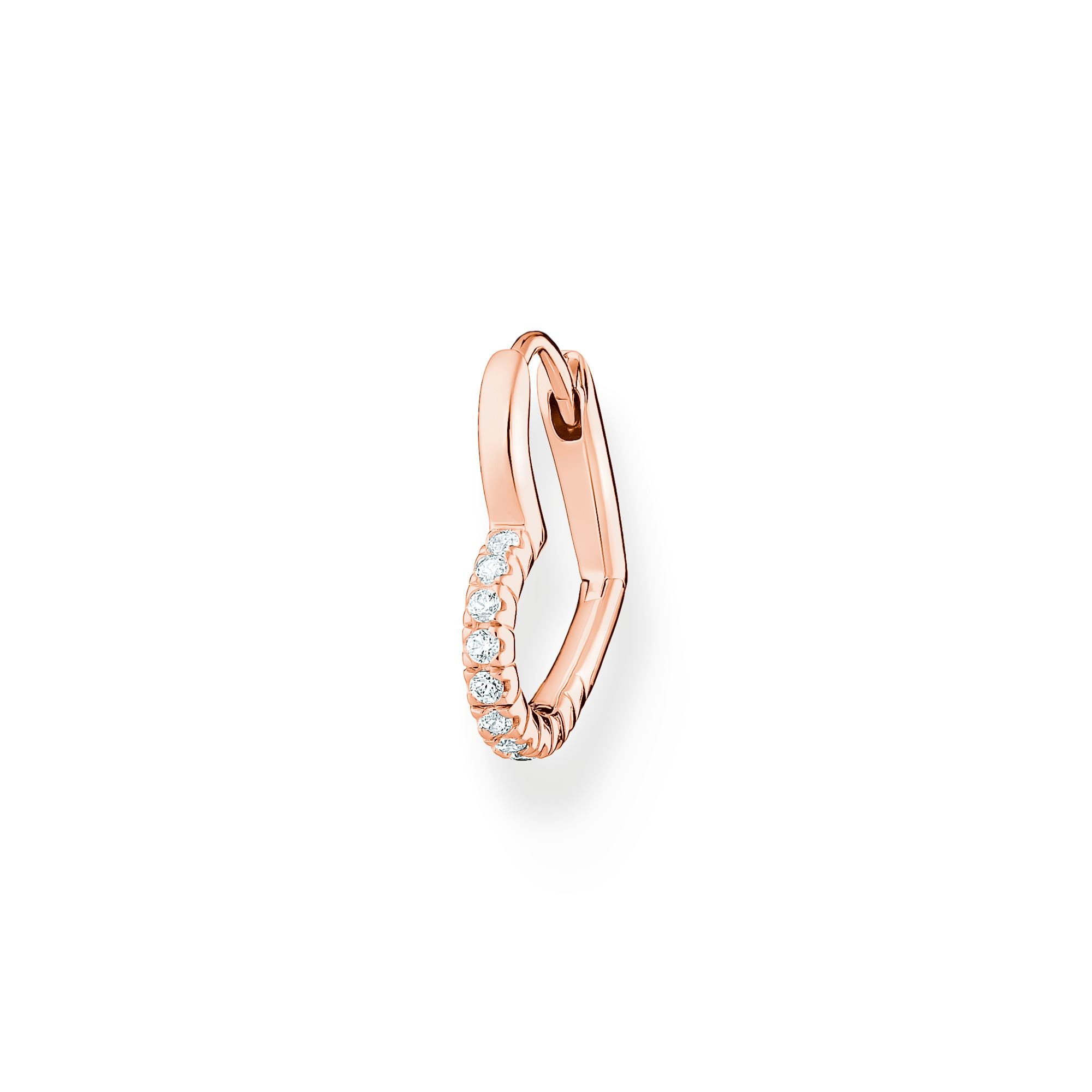 Thomas Sabo Einzel Creole Silber rosè "Herz mit weissen Steinen" CR693-416-14