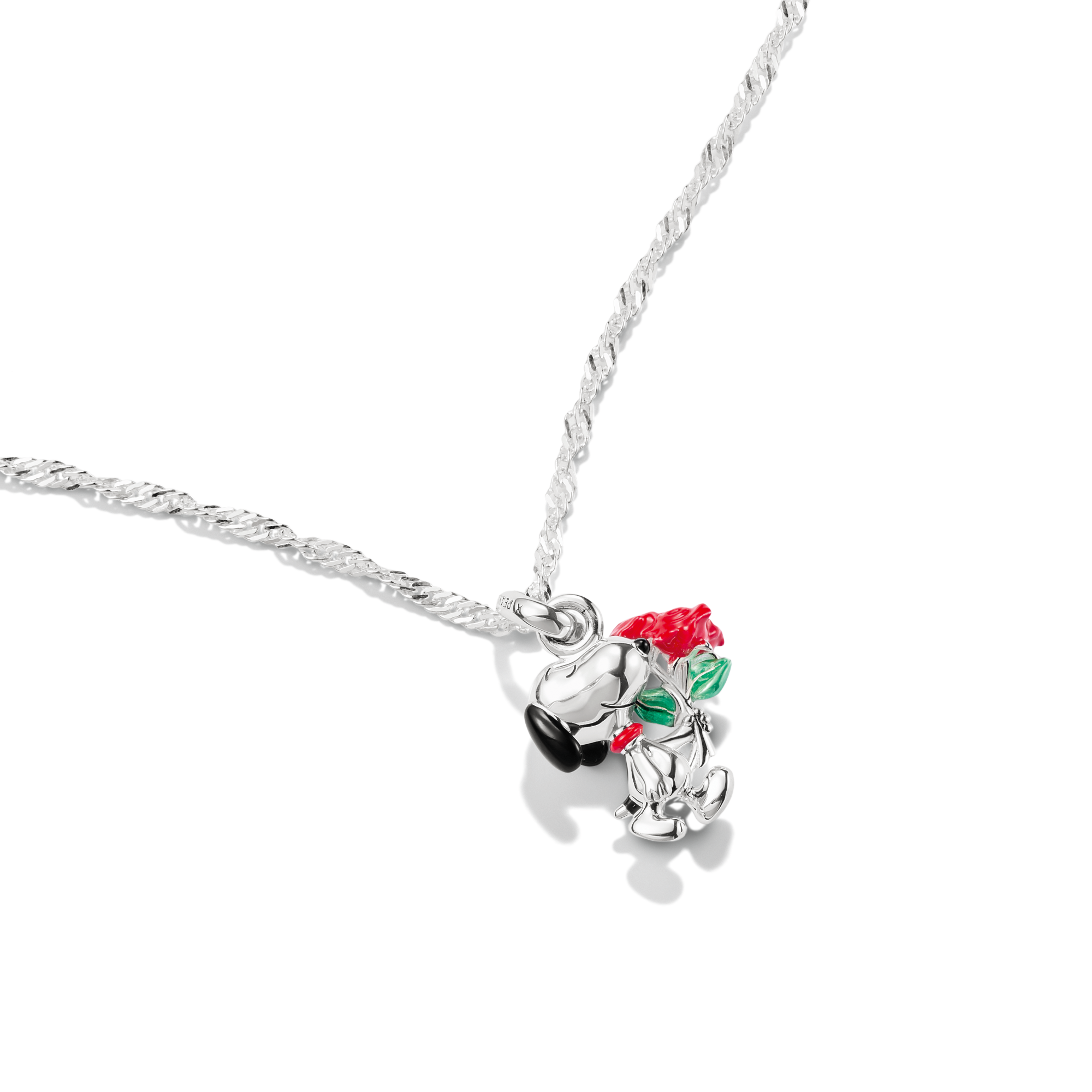 THOMAS SABO x PEANUTS Kette Snoopy mit Rosen-Anhänger Silber