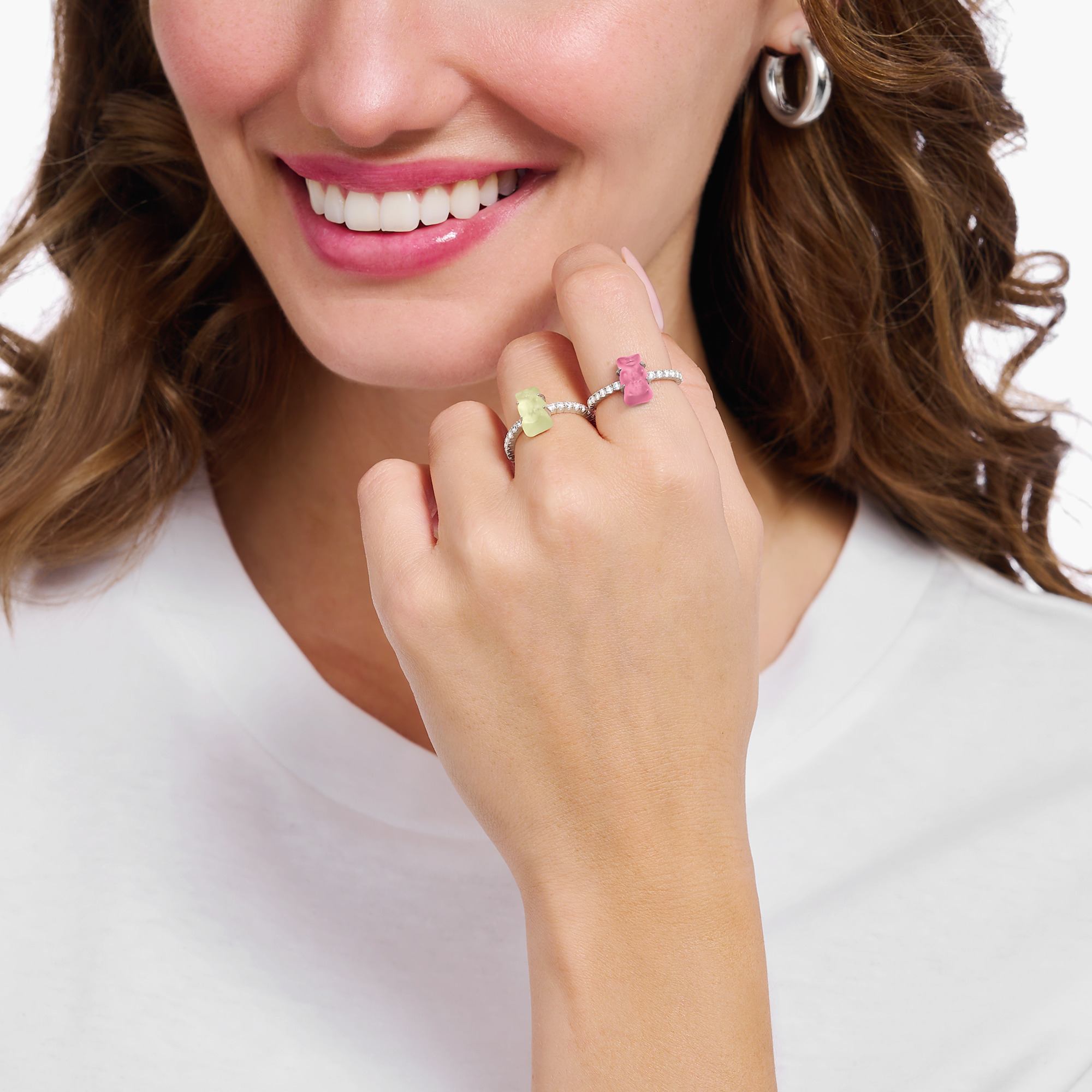 Thomas Sabo TR2459-052-9 Ring mit pinkem Mini-Goldbären