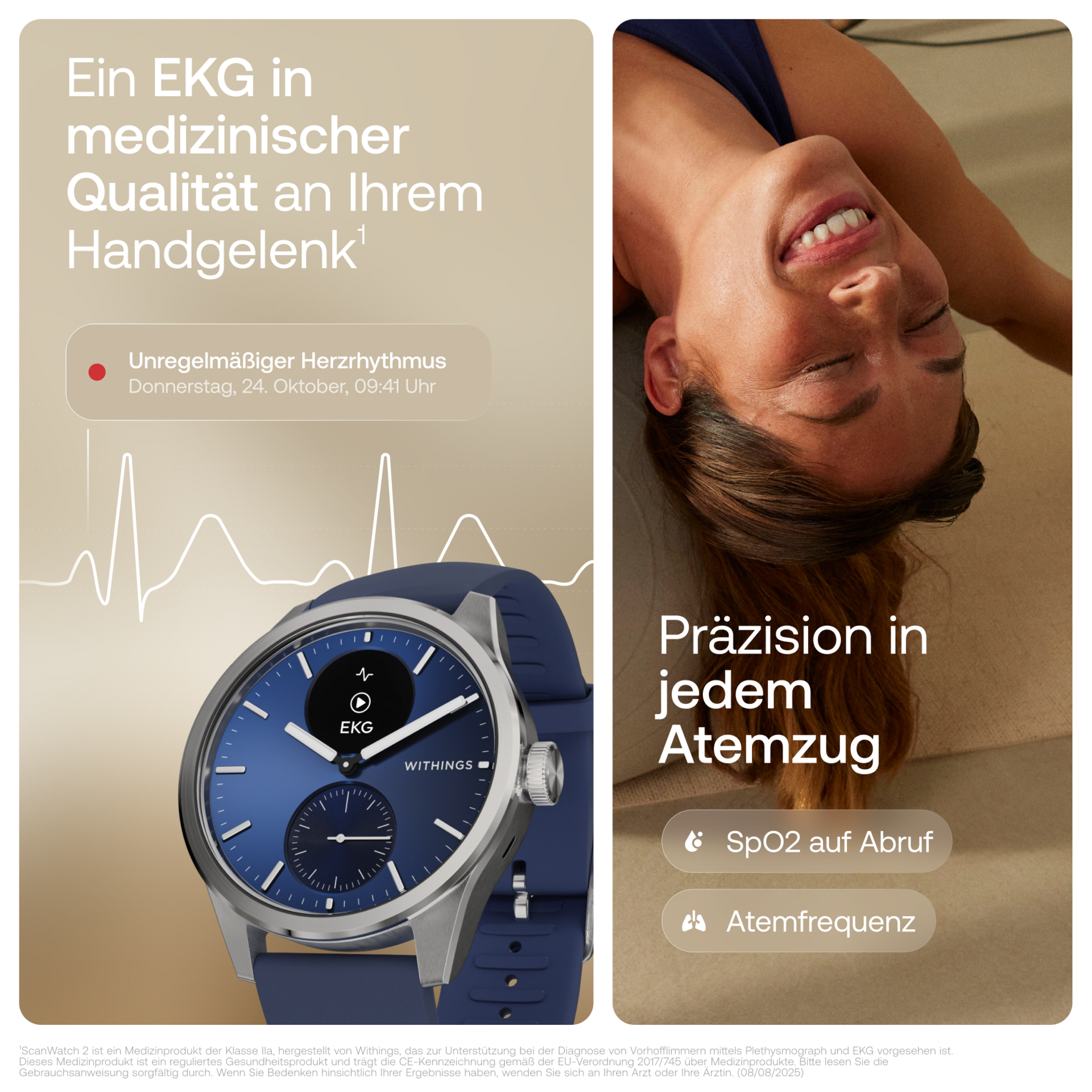 Withings HWA10-MODEL 12-ALL-I Scanwatch 2 - blau 42mm