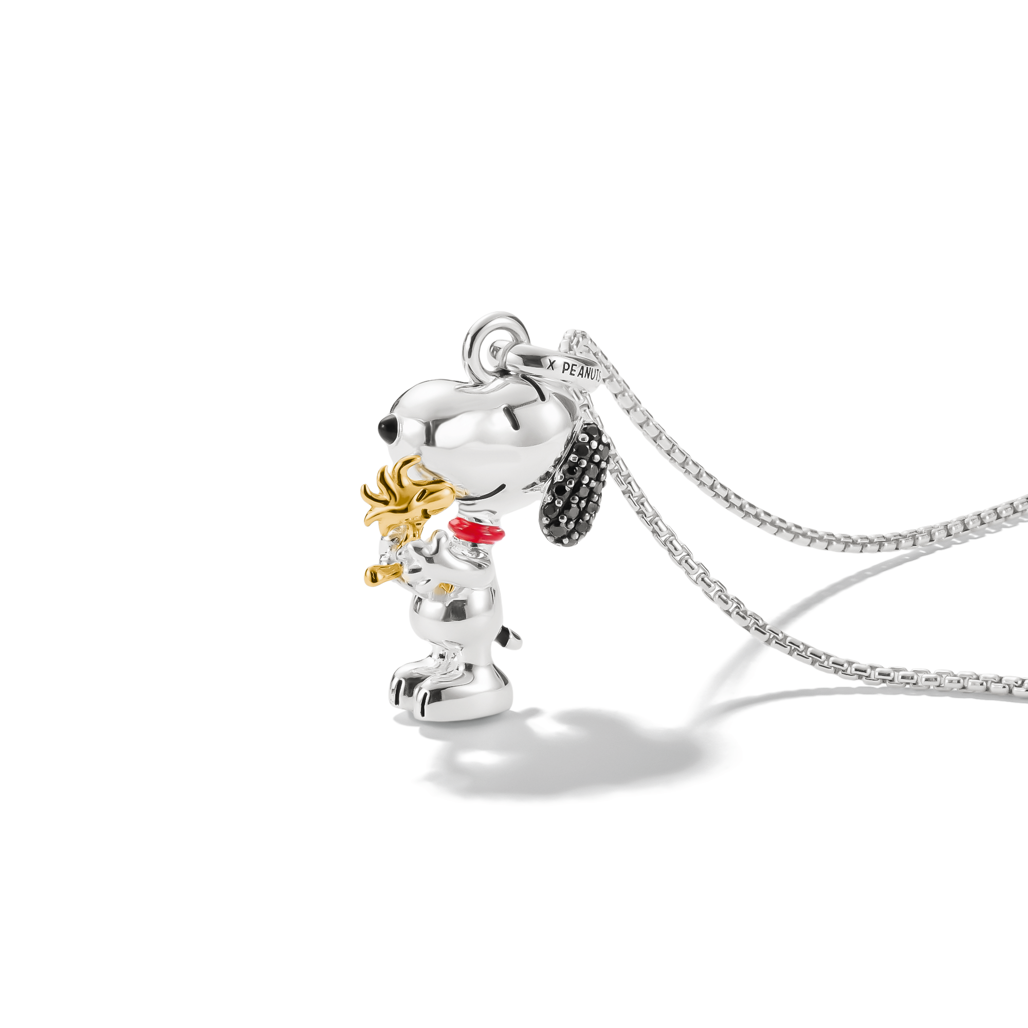 THOMAS SABO Kette Snoopy mit Woodstock Pavé-Anhänger PEANUTS 18k Vergoldung KE2345-565-7