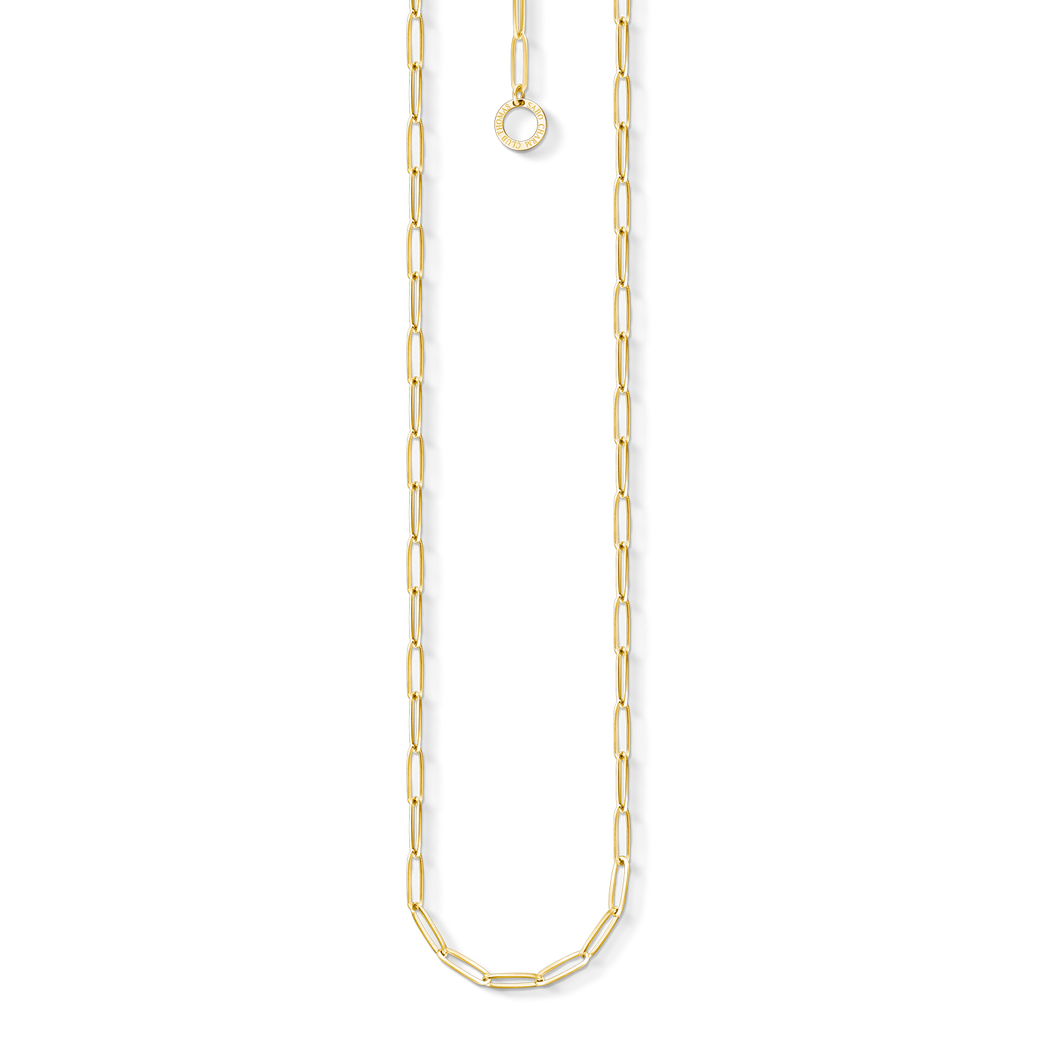 Vergoldete Charm-Kette von Thomas Sabo X0254 aus recyceltem Silber, 45 cm, mit Karabiner