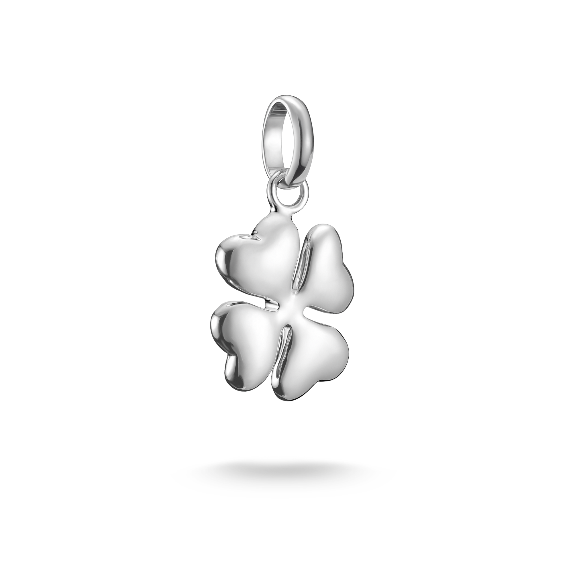 Charm Anhänger Glücksklee 3D aus recyceltem Silber