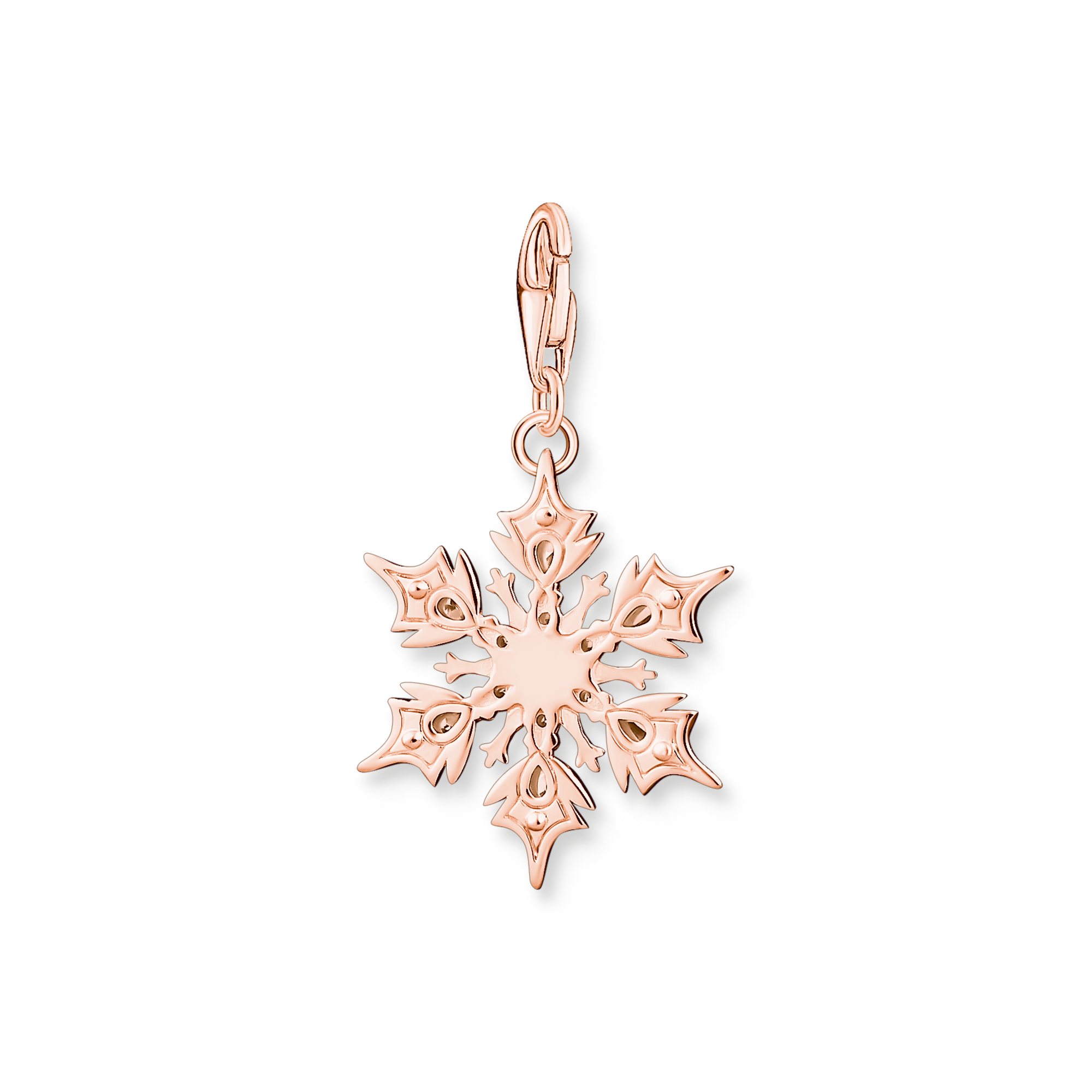 Thomas Sabo Charm Silber rosèvergoldet "Schneeflocke mit weißen Steinen" 1903-416-14