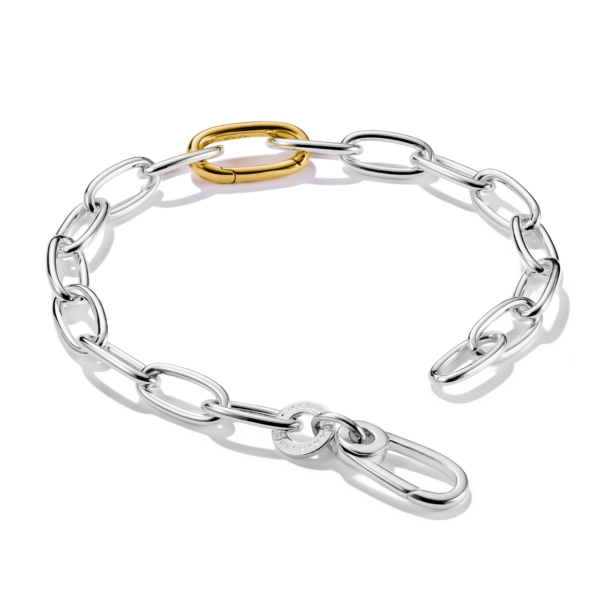 Thomas Sabo C1204-413-7-L19 Charm-Armband Bicolor mit einem Connect Link Silber