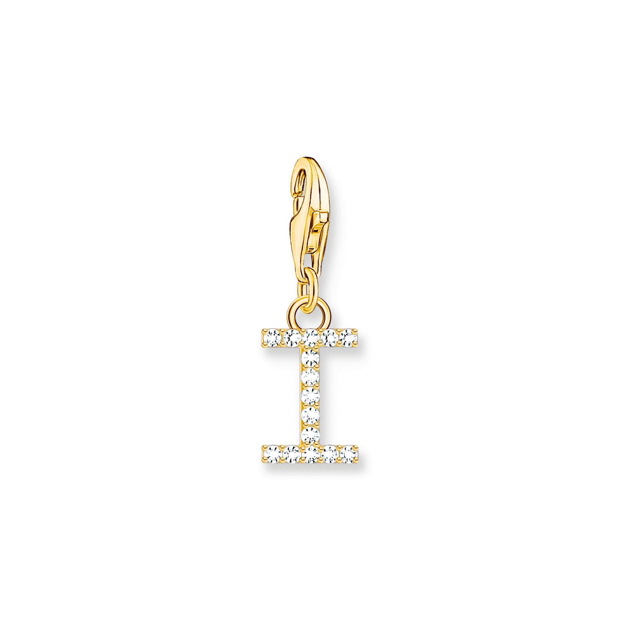 Thomas Sabo 1972-414-14 Charm-Anhänger Buchstabe I mit weißen Steinen vergoldet