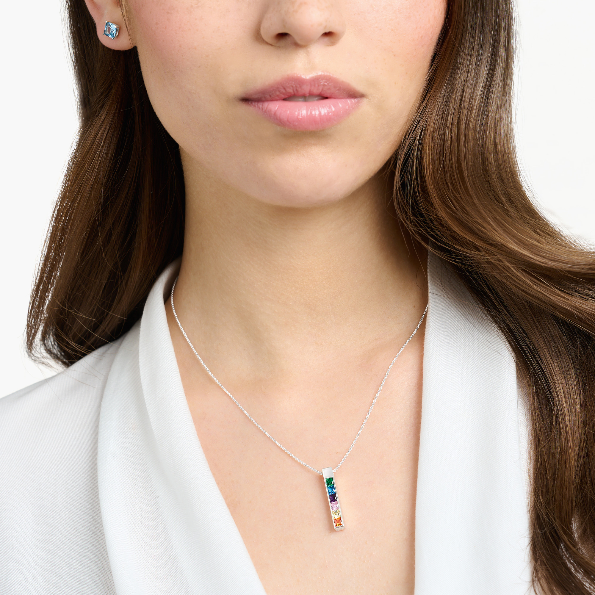 Thomas Sabo Kette Silber "Bunte Steine" KE2113-166-7-L45v