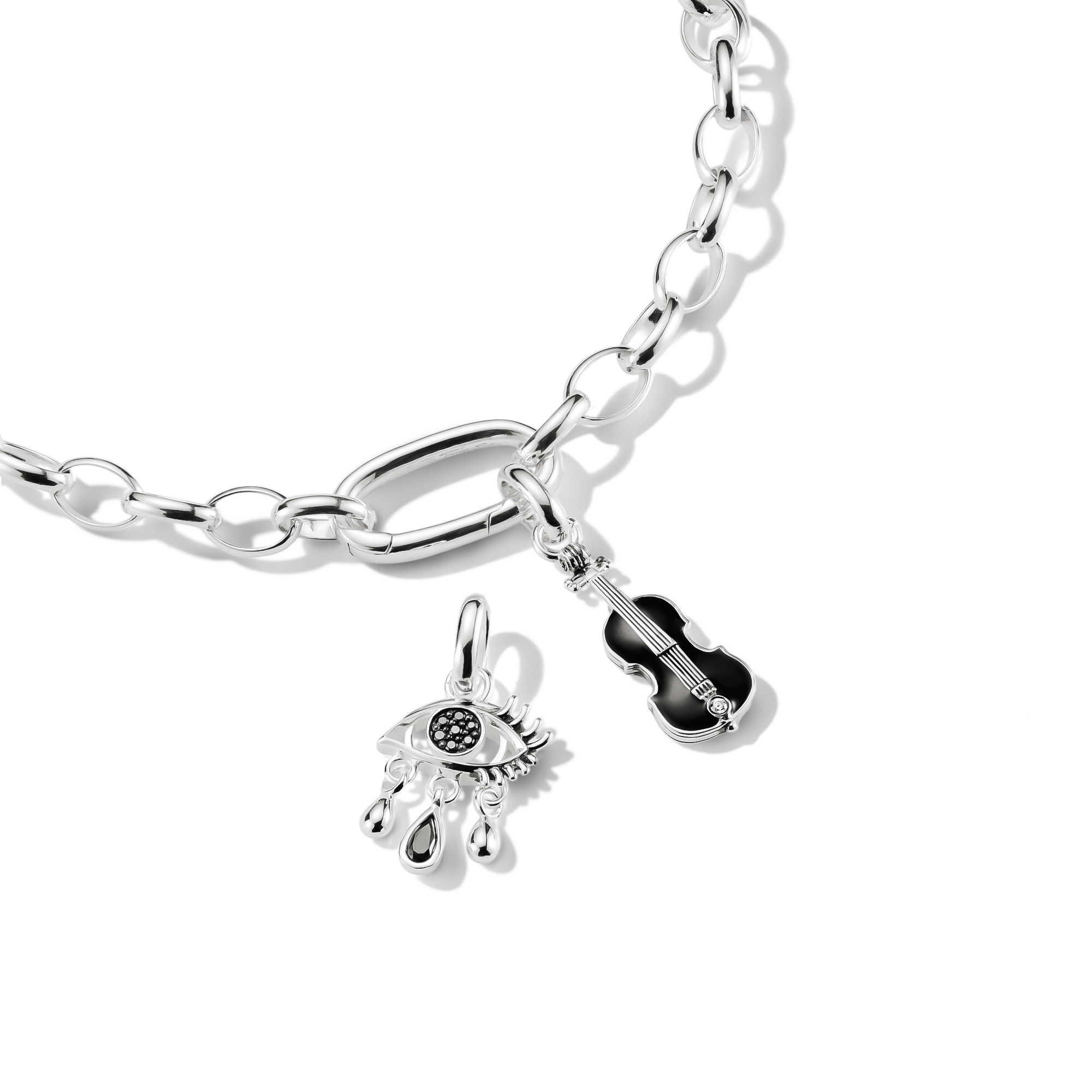Thomas Sabo Charm-Anhänger Wednesday Schwarze Tränen Connect Silber CC1319-643-11