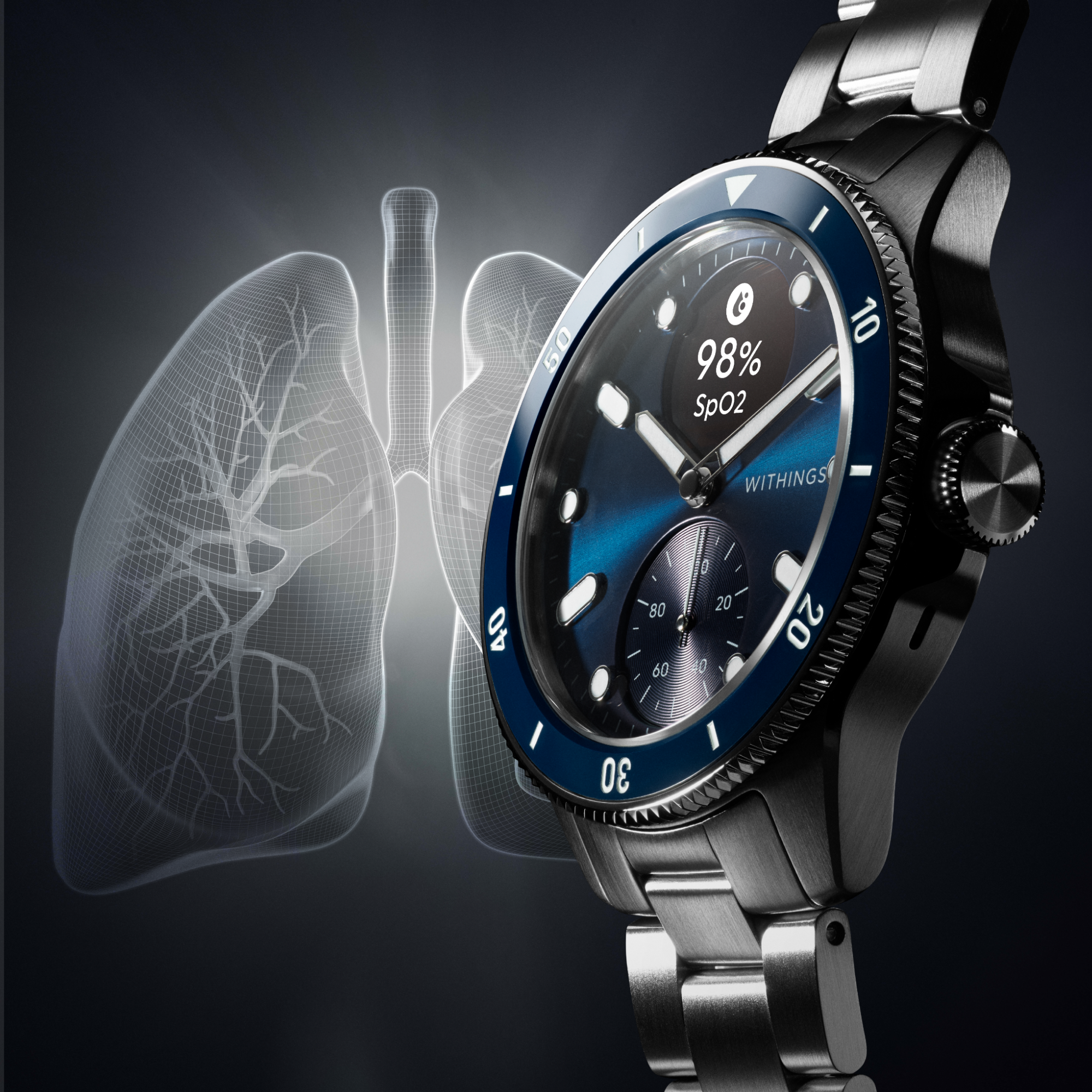 Withings HWA10-MODEL 7-ALL-IN Scanwatch Nova - 42mm Blue