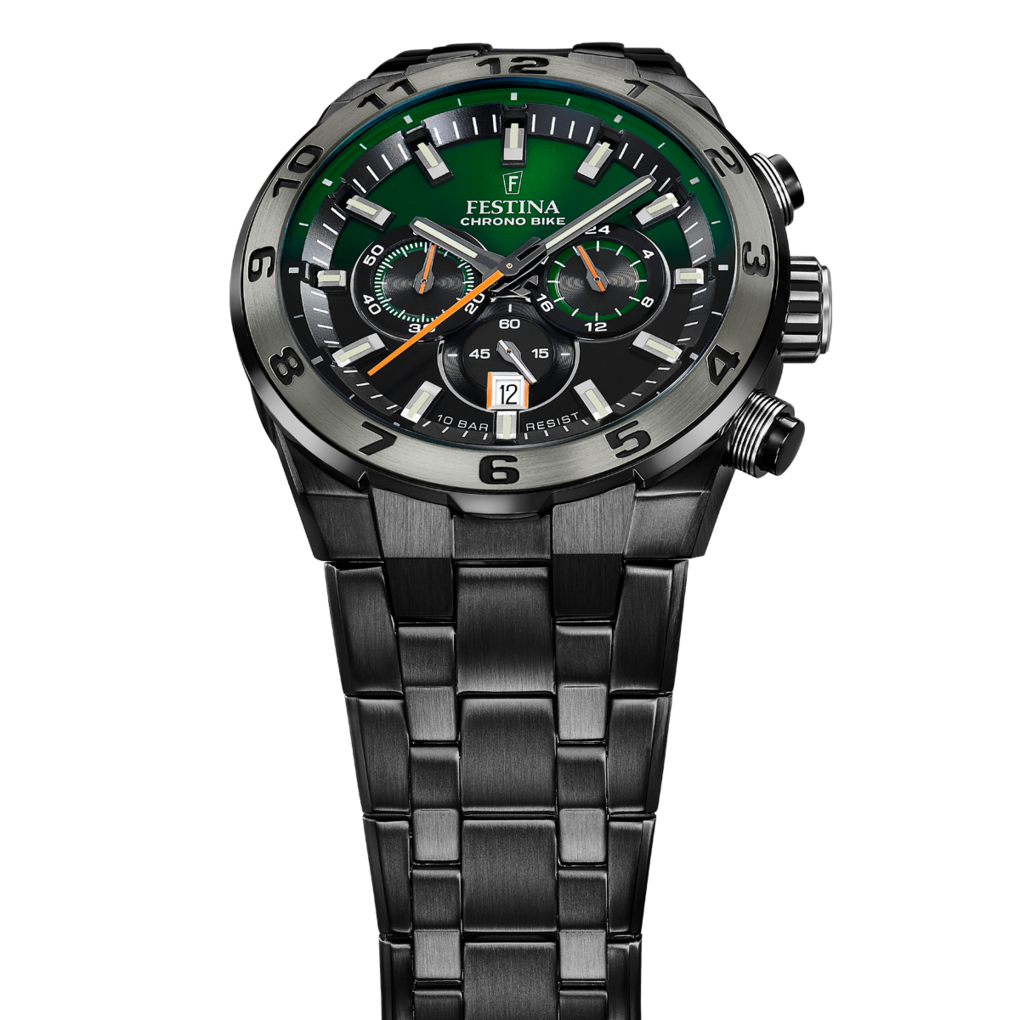Festina Herren Chronograph Chrono Bike F20673/2 Gun Black mit Silikonband