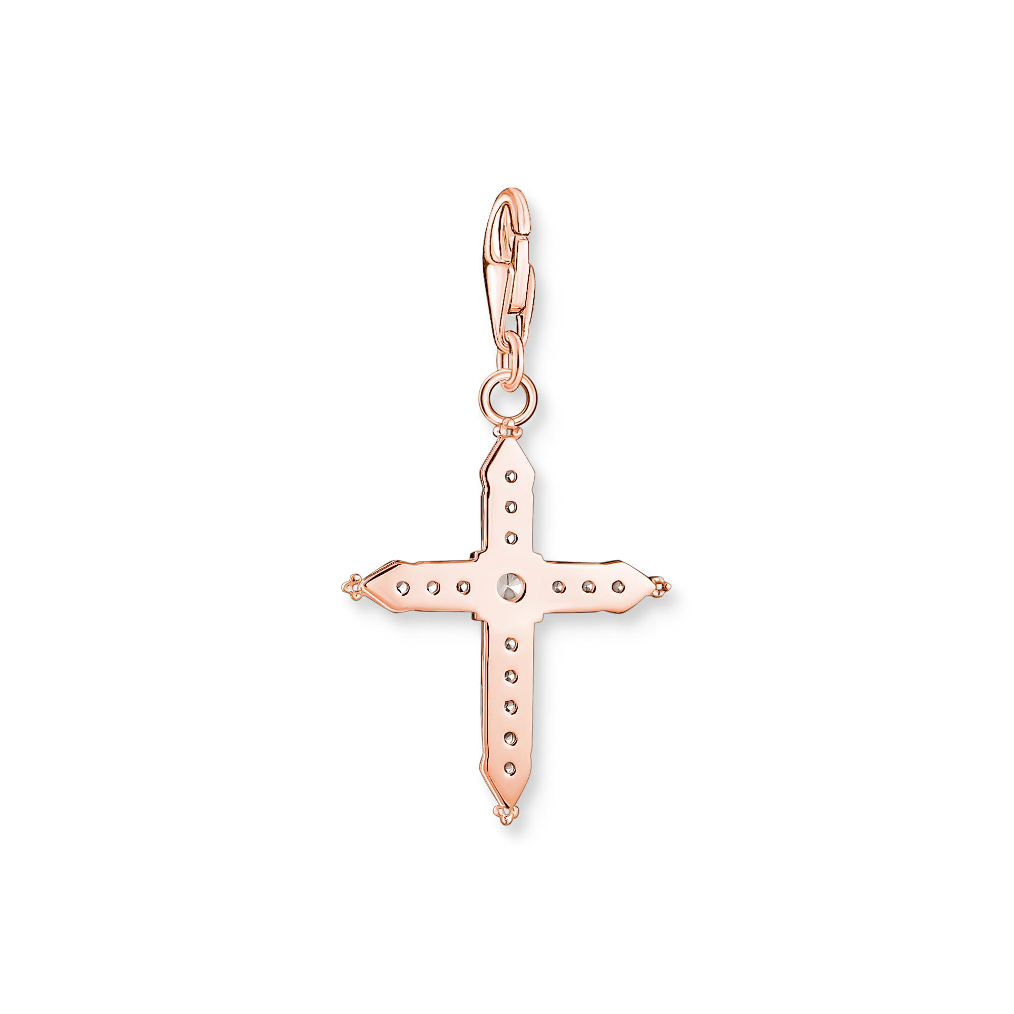 Thomas Sabo Charm Silber rosèvergoldet "Kreuz mit weißen Steinen" 1913-416-14
