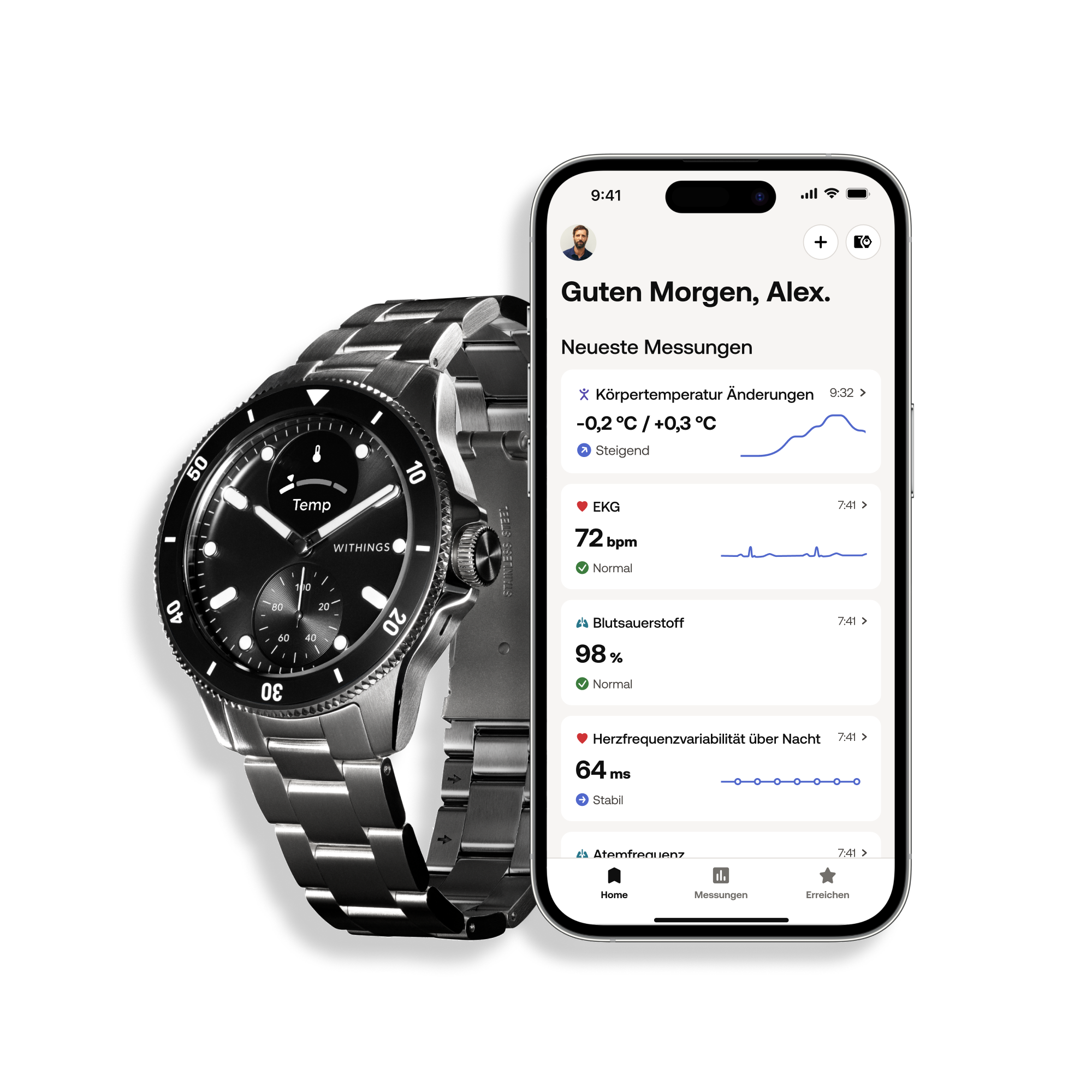 Withings HWA10-MODEL 9-ALL-IN Scanwatch Nova - 42mm Black