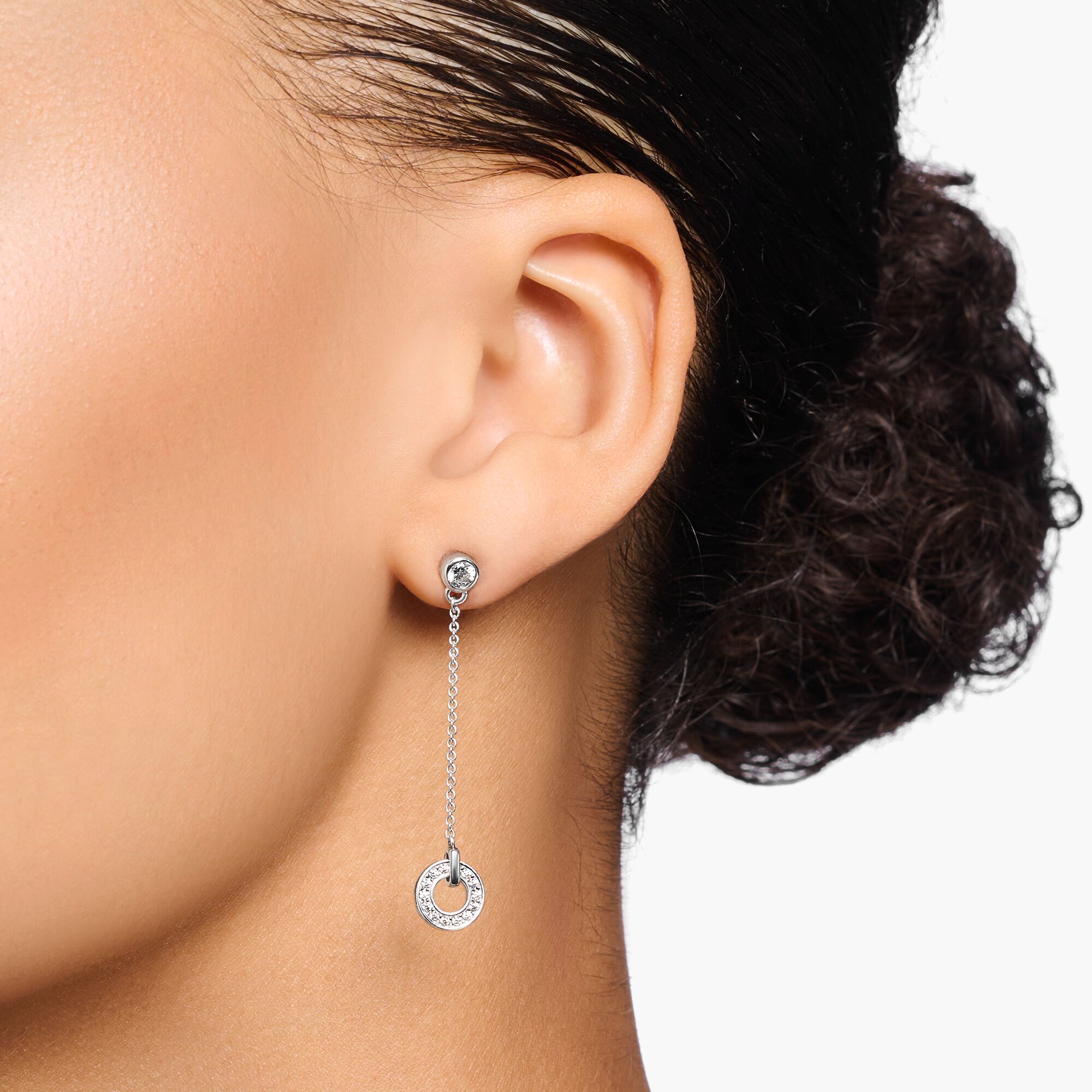Thomas Sabo H2063-051-14 Ohrringe Kreis mit weißen Steinen Silber