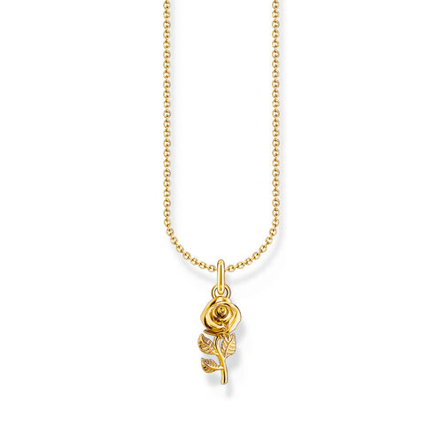 Thomas Sabo KE2269-413-39 Kette mit Rosen-Anhänger vergoldet