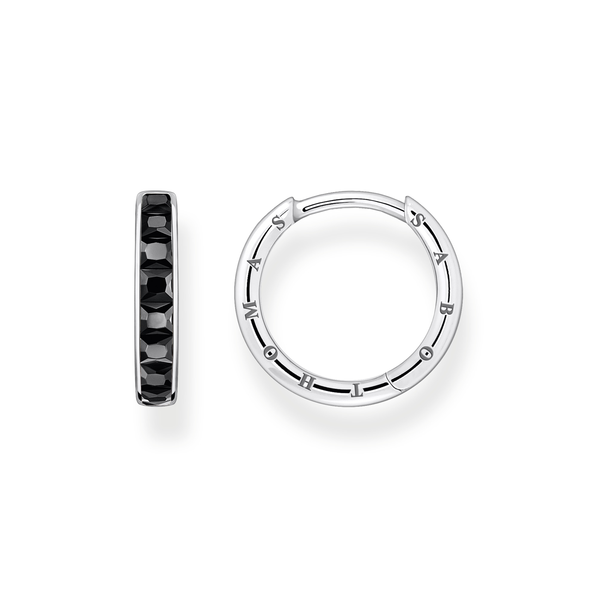 Thomas Sabo CR668-643-11 Creolen mit schwarzen Steinen Pavé Silber