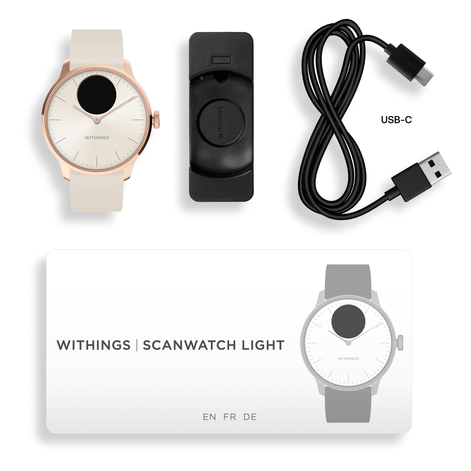 Withings ScanWatch Light 37mm rose gold white HWA11-MODEL 1-ALL-IN