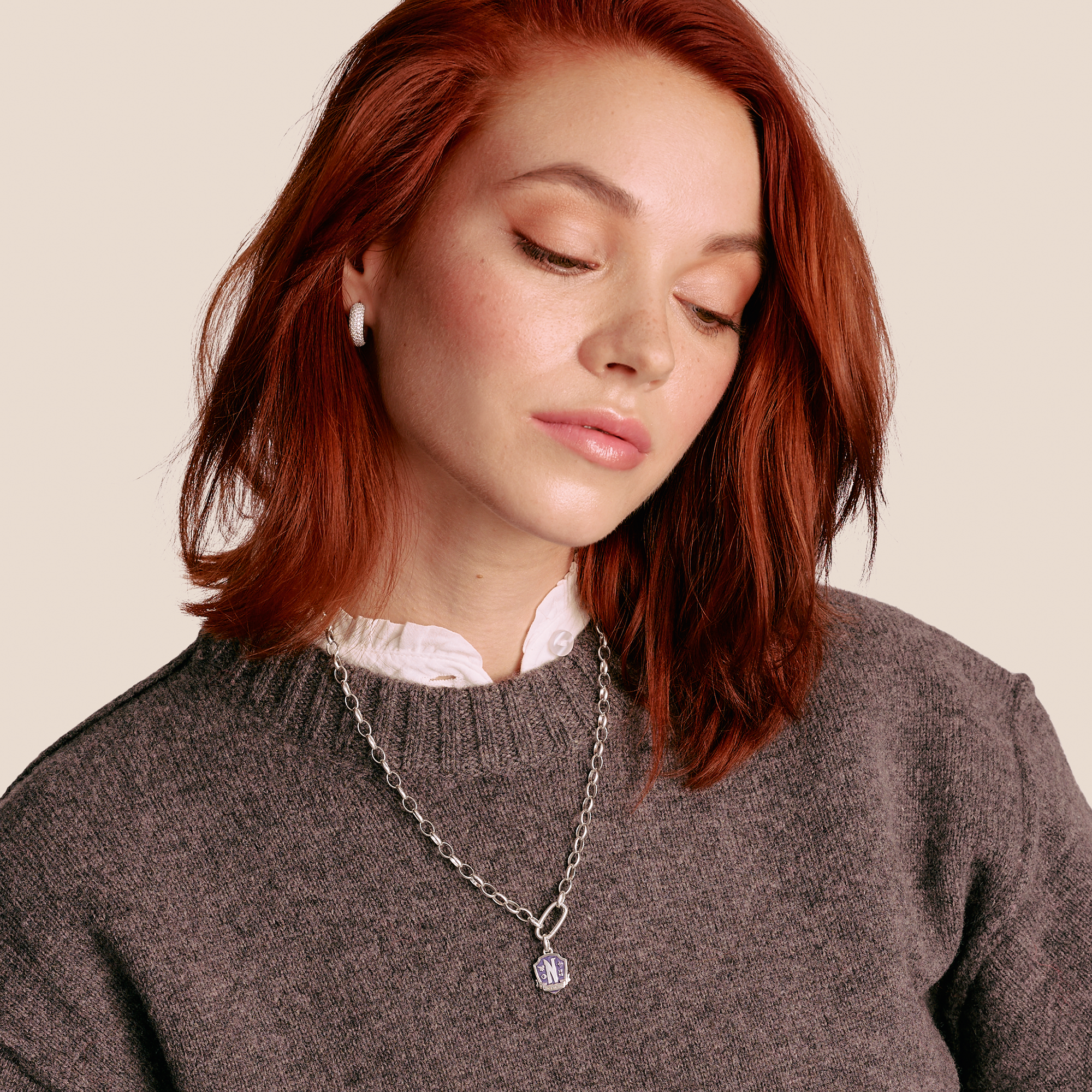 Thomas Sabo Charm-Anhänger Wednesday Nevermore Emaille Connect Silber CC1316-691-13