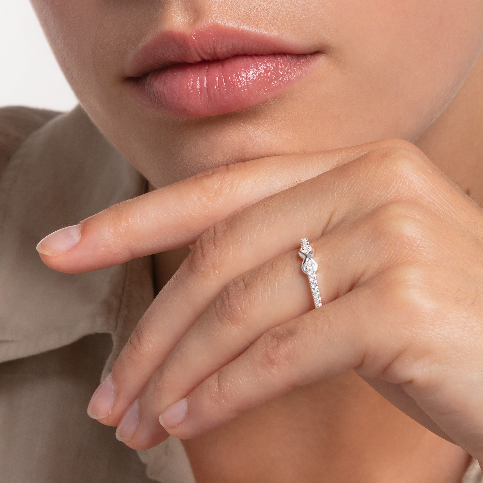 Thomas Sabo Ring Silber "Infinity mit weißen Steinen" TR2322-051-14-54