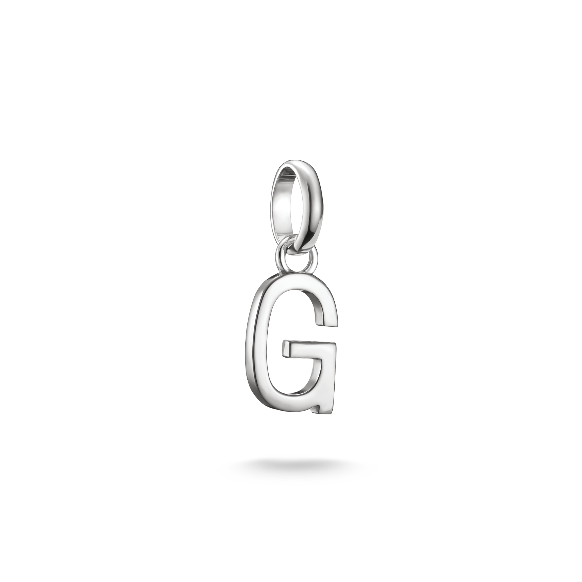 Silberner Buchstaben-Charm G mit filigraner Öse