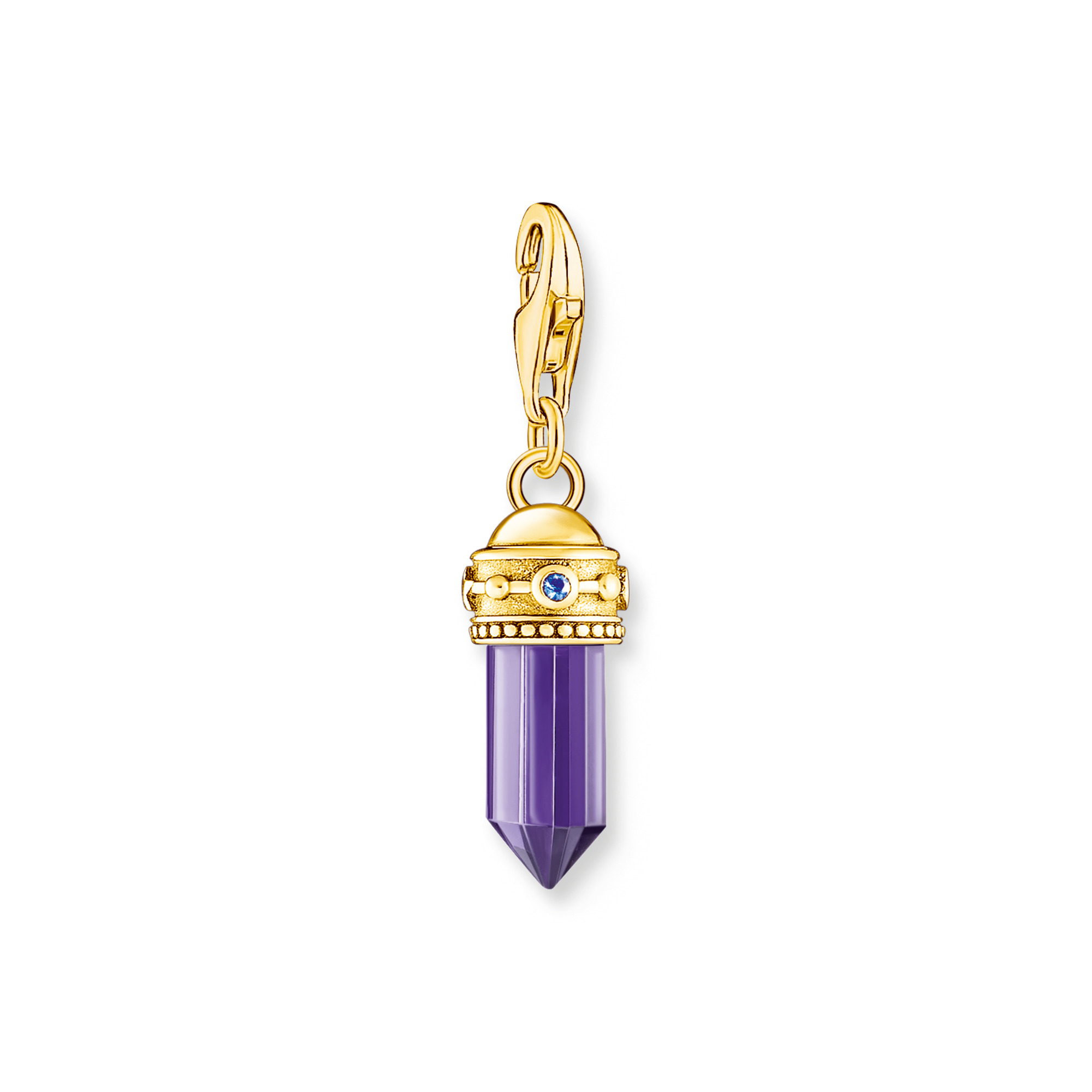 Thomas Sabo 2048-973-13 Charm-Anhänger Hexagon mit imitiertem Amethyst vergoldet