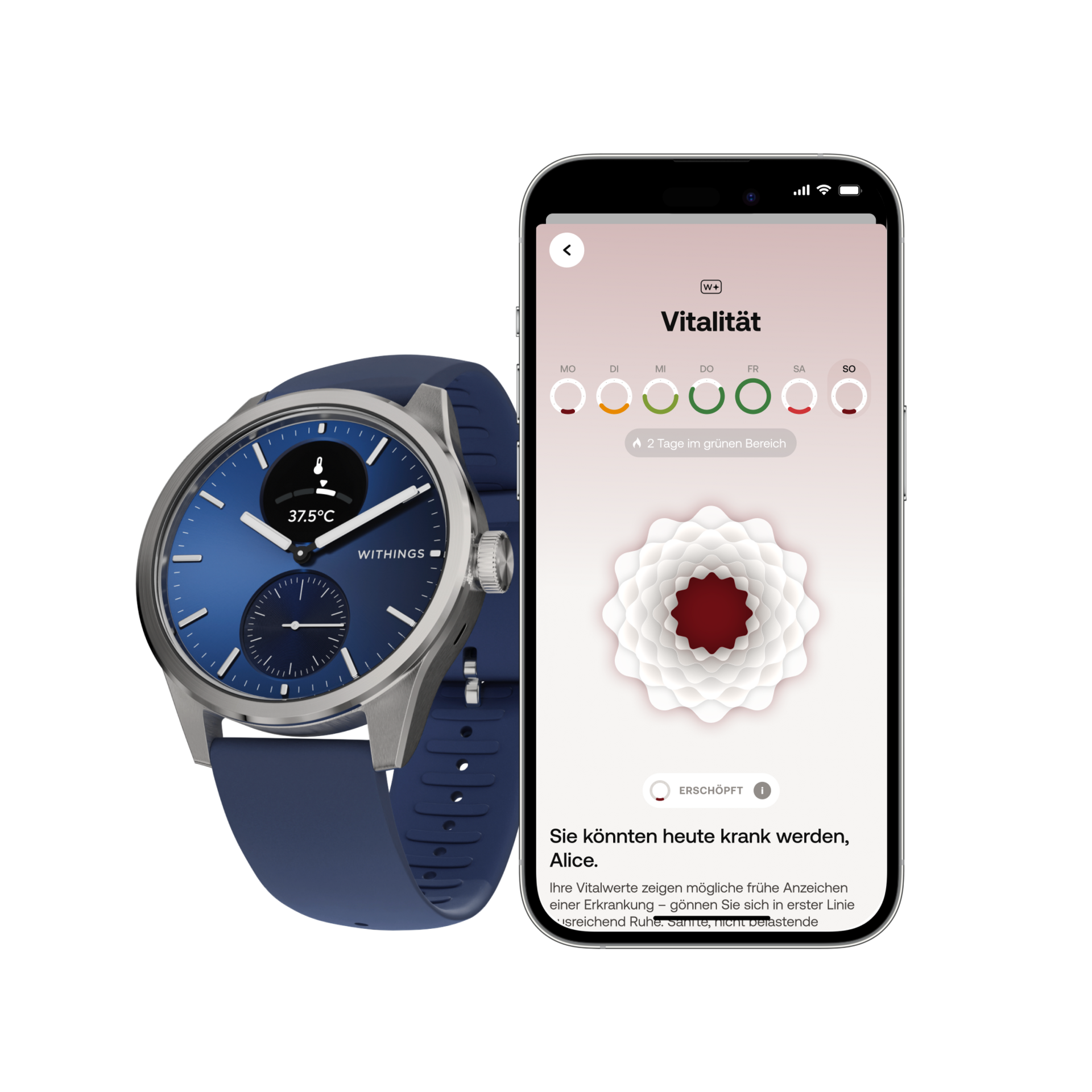 Withings HWA10-MODEL 12-ALL-I Scanwatch 2 - blau 42mm
