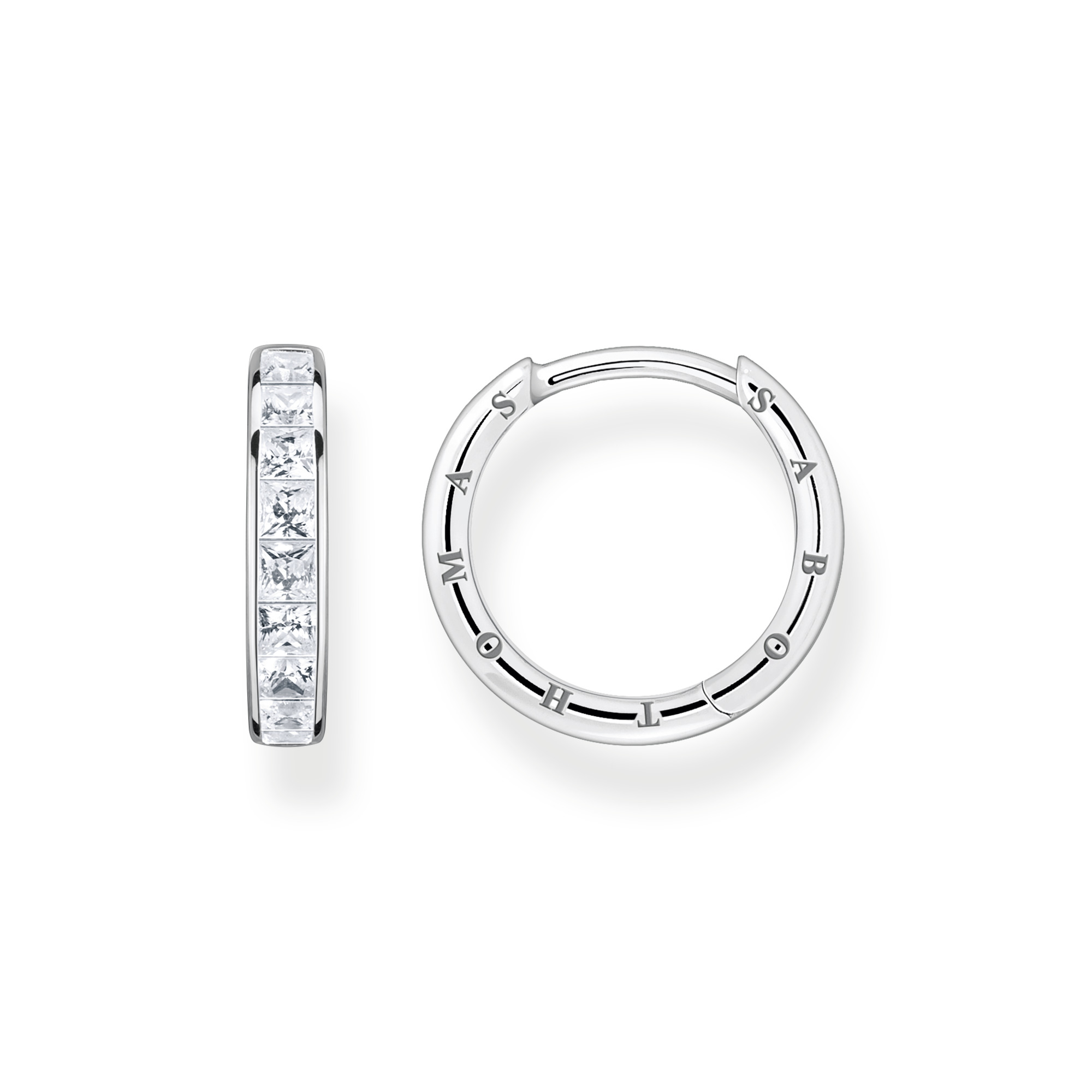 Thomas Sabo Creolen aus 925 Sterlingsilber mit weißen Zirkonia Pavé CR668-051-14