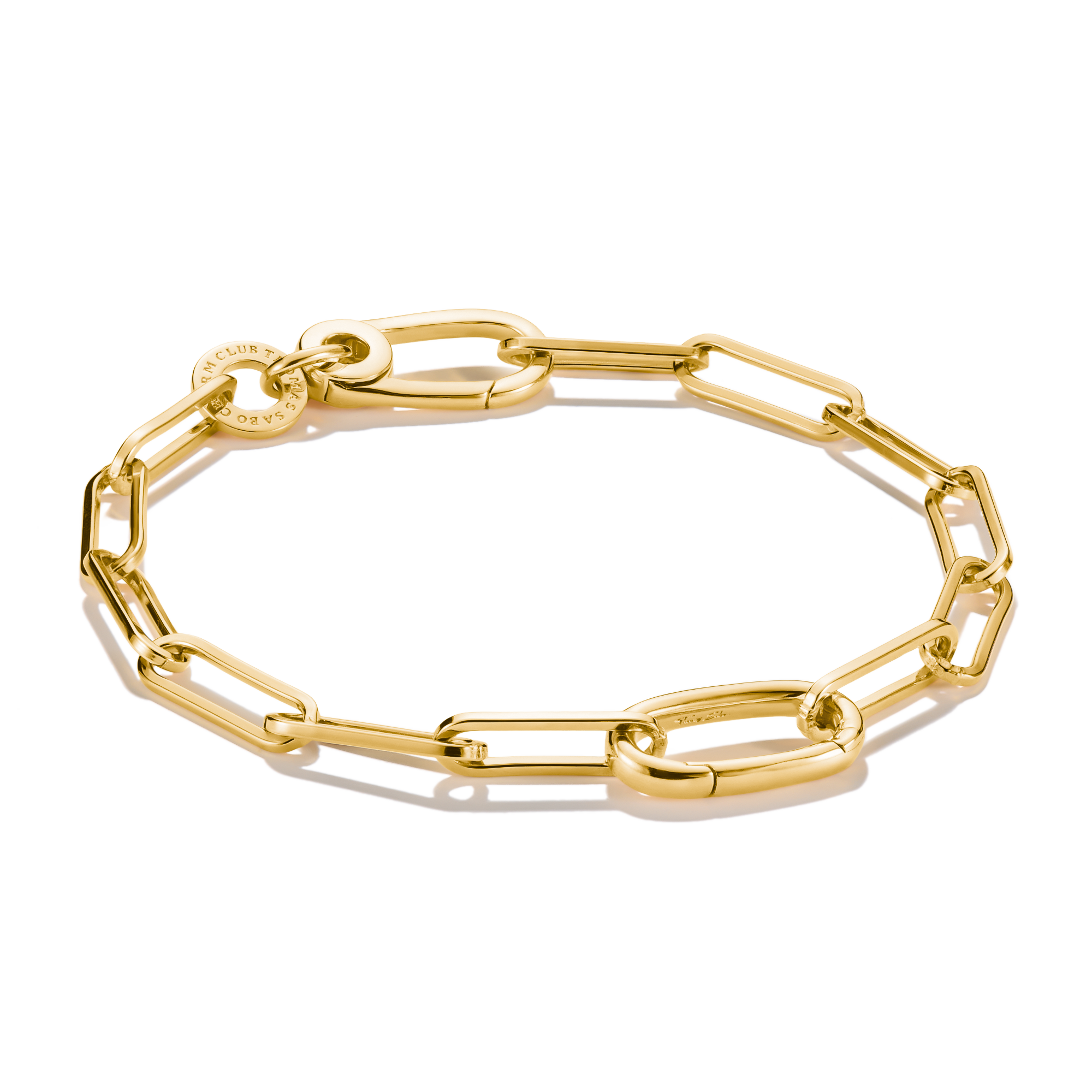 Vergoldetes Thomas Sabo Paperclip-Armband aus 925 Silber mit Connect Link für Charms