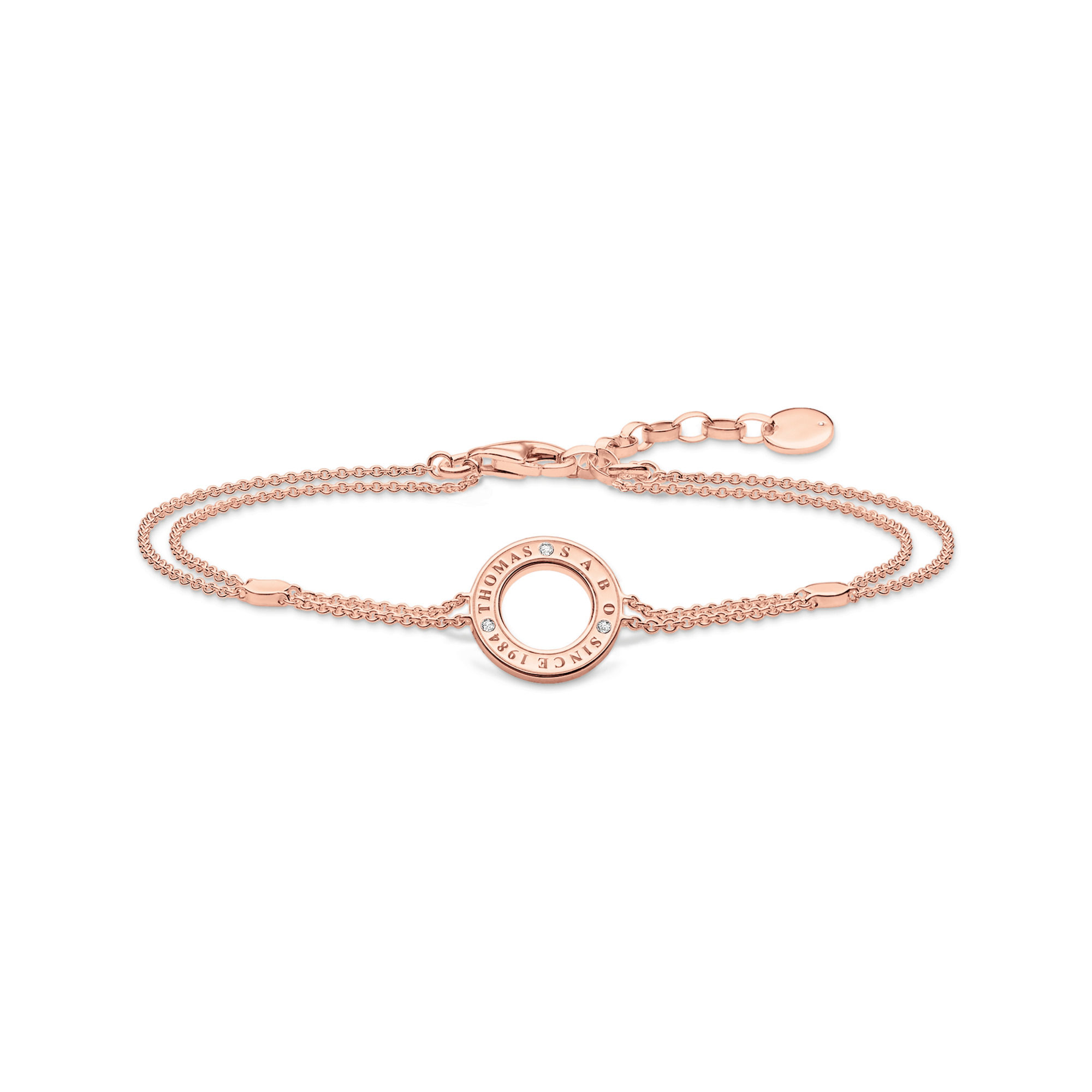 Thomas Sabo A1878-416-14-L19v Armband Kreis mit weißen Steinen rosévergoldet