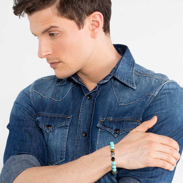 Thomas Sabo Armband Türkis "Skull" A1560-936-17-L19