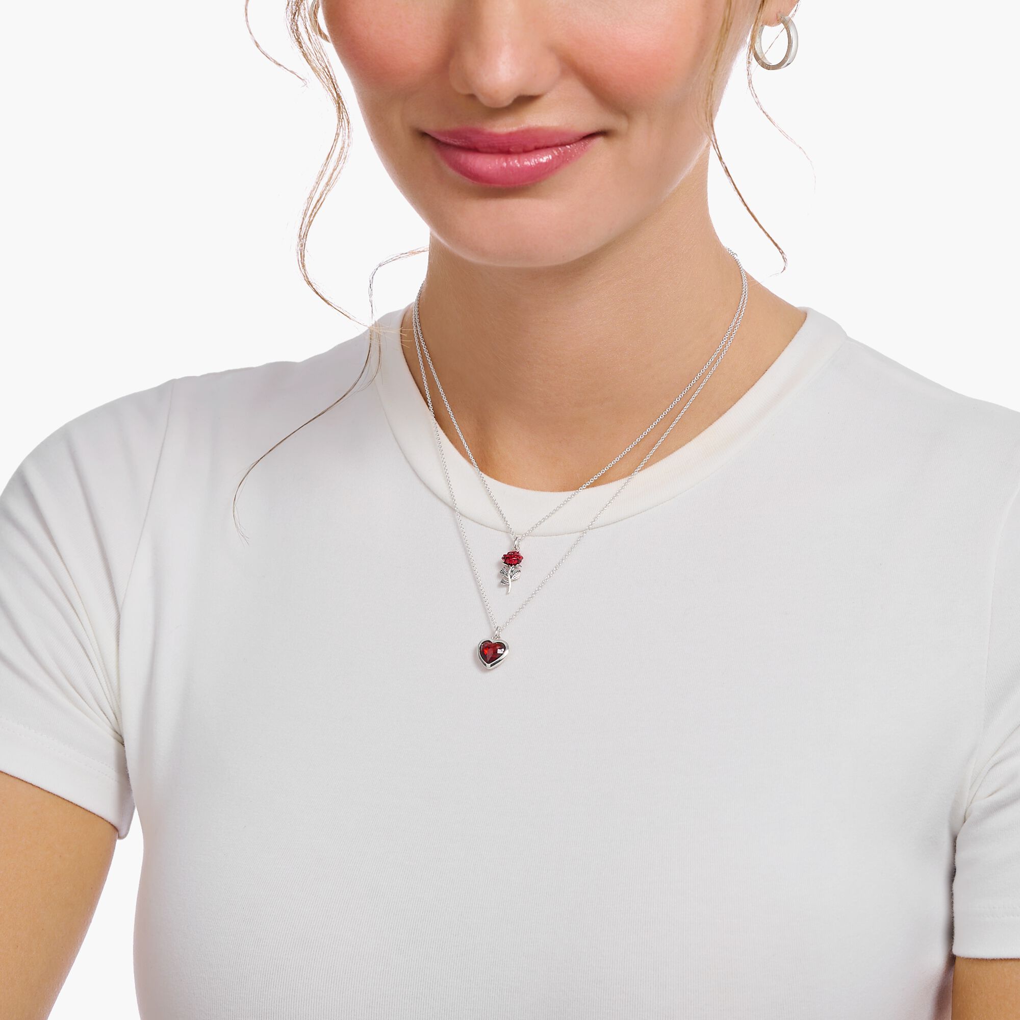 Thomas Sabo KE2219-664-10 Kette mit Rosen-Anhänger