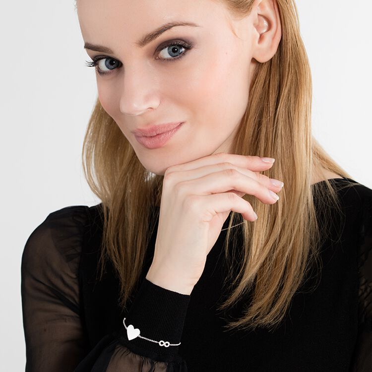THOMAS SABO Armband Silber Herz mit Zirkonia A1486-051-14-L19.5v
