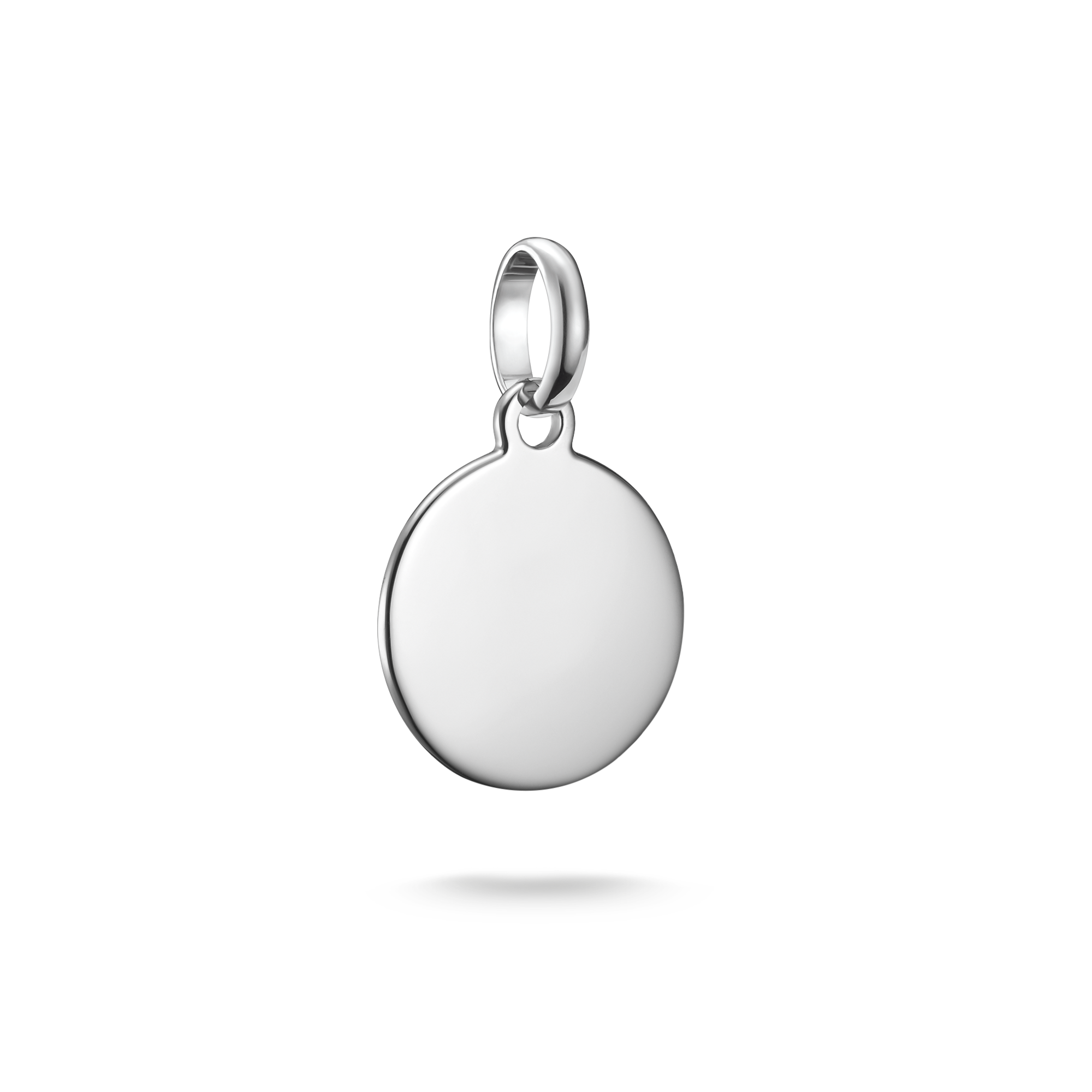 Gravierbarer Silber-Charm in runder Coin-Form mit Öse