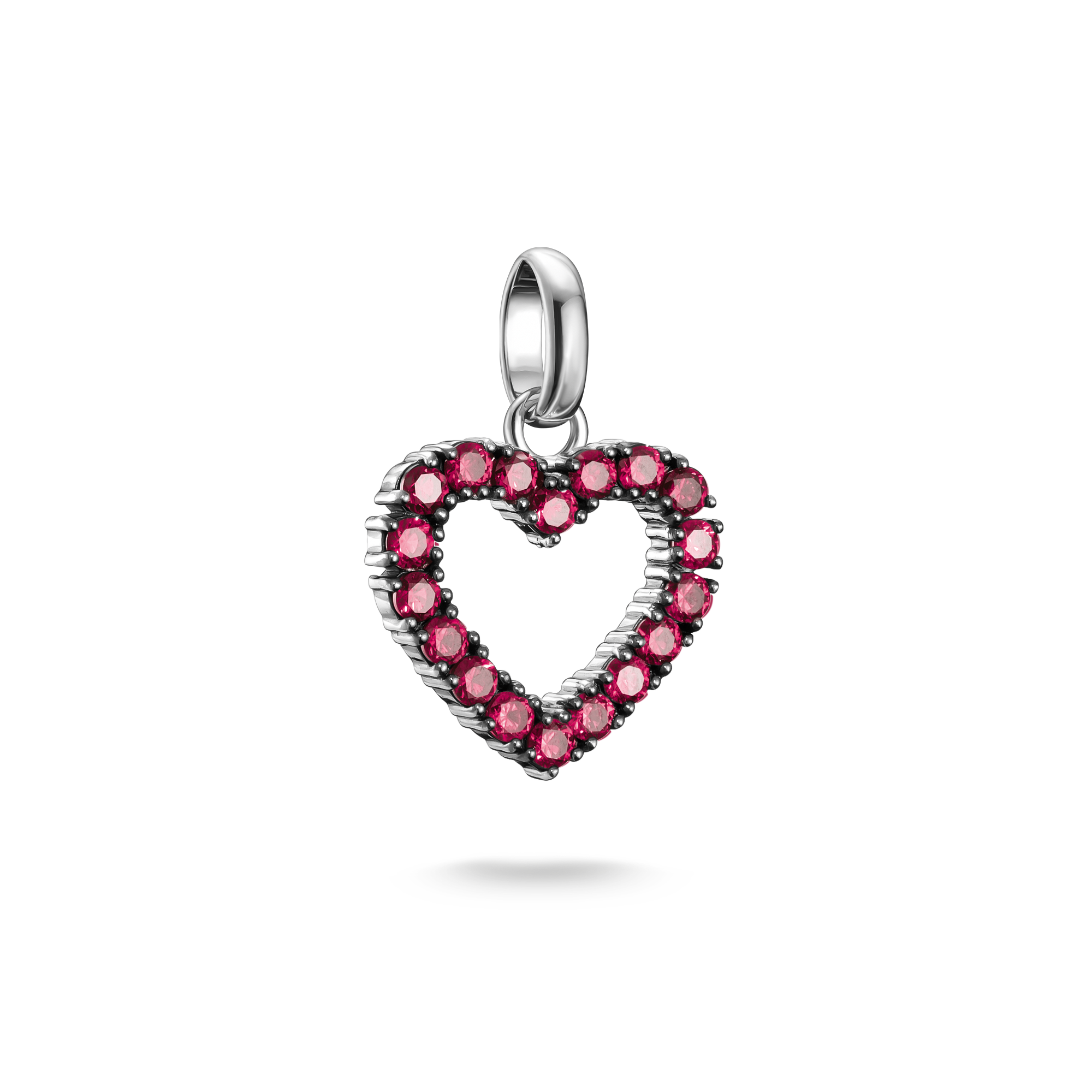 Thomas Sabo Charm-Anhänger Herz mit roten Rubinen