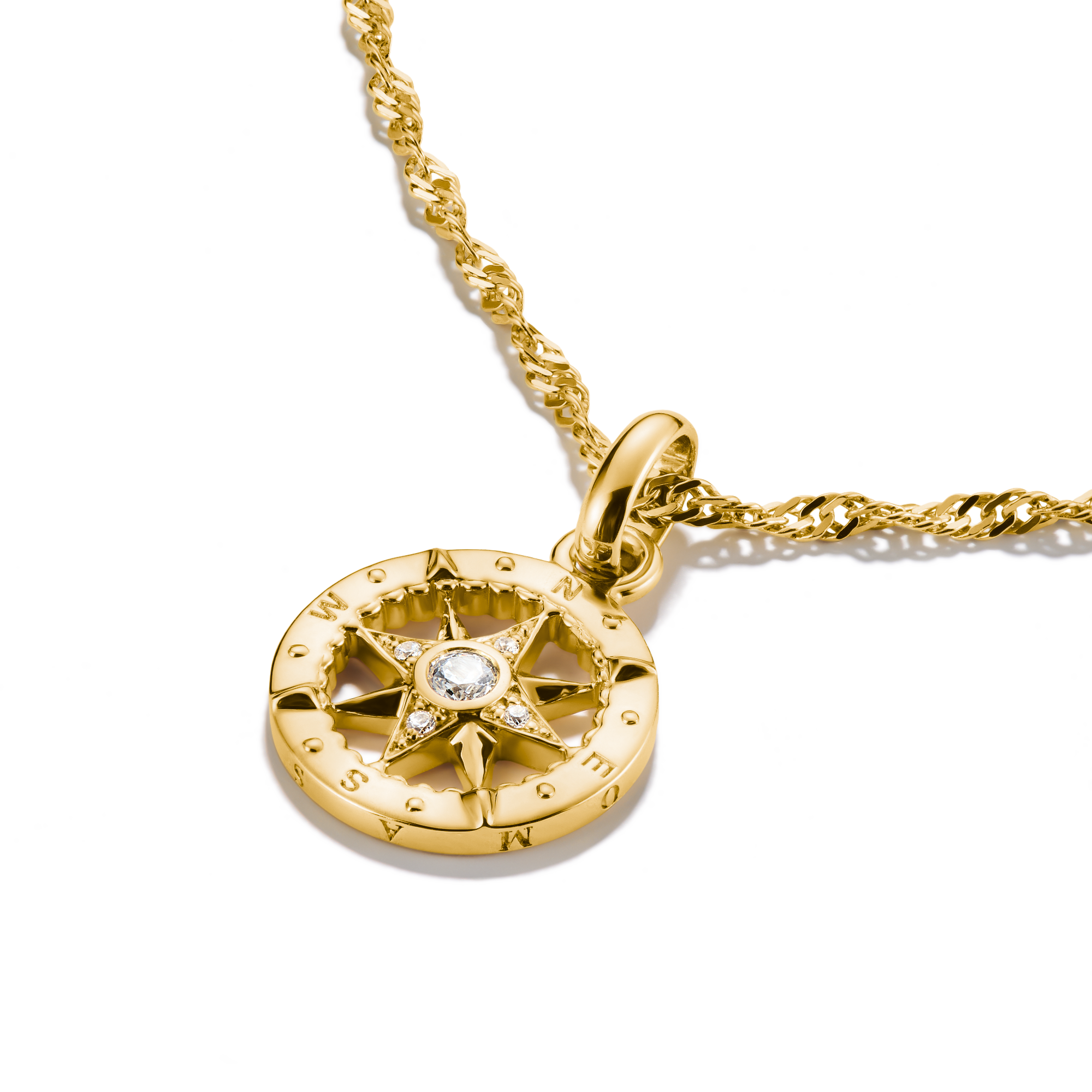 Thomas Sabo CC1261-414-14 Charm-Anhänger Kompass mit Steinen Connect vergoldet