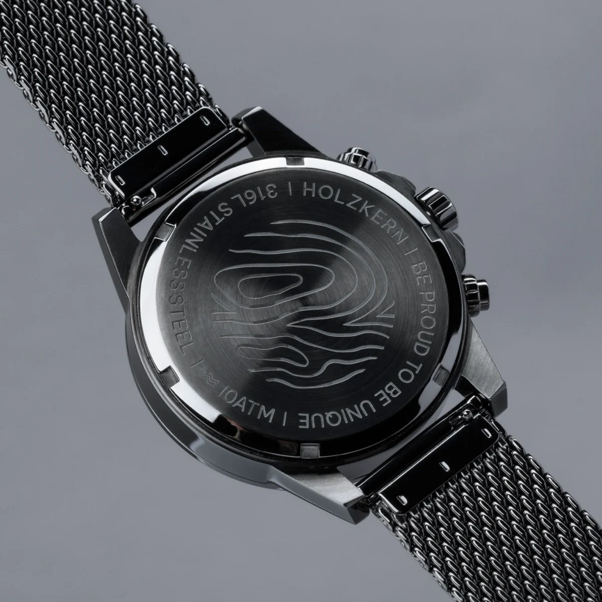Holzkern Herrenuhr Comfort Crusher Sodalith/Dunkelgrau