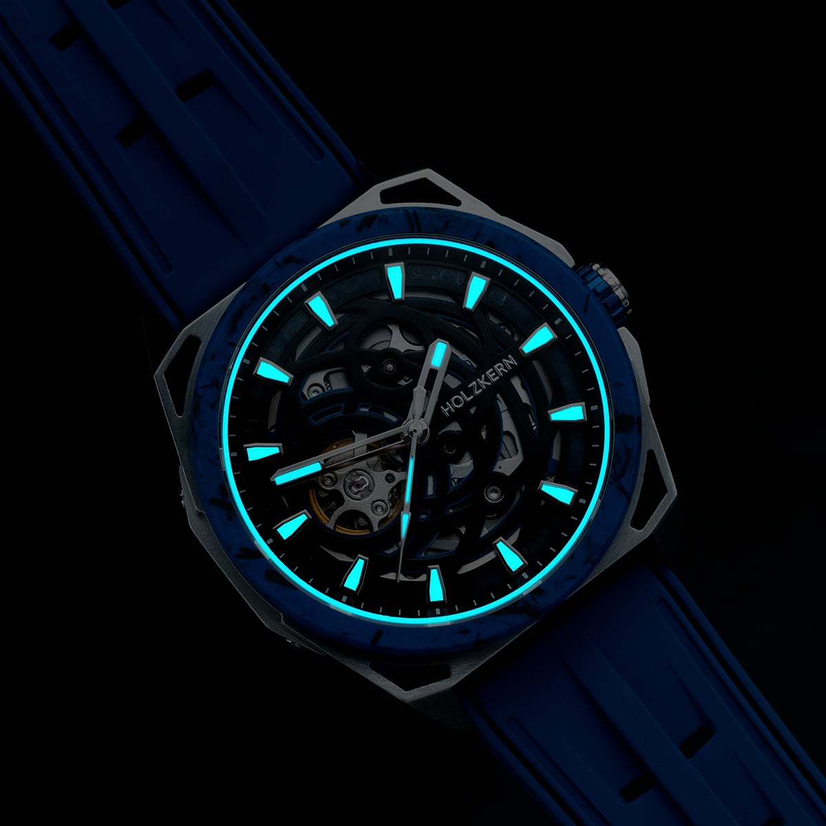 Holzkern Herrenautomatikuhr Carbonite Marmor & Carbon