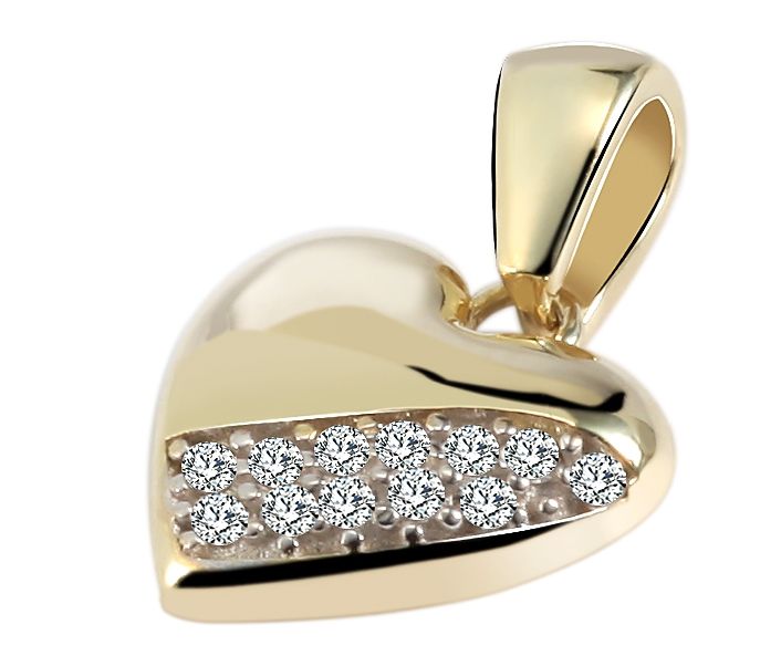 Akzent Goldanhänger Shanice Herz mit Zirkonia – 375/- Gelbgold, ohne Kette