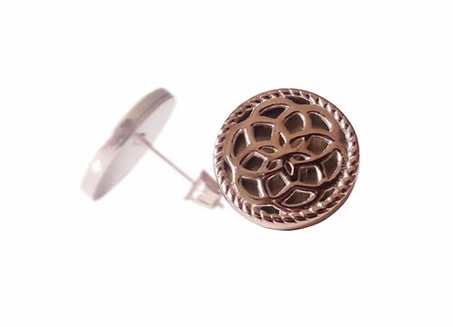 Traumfänger Ohrstecker Blume aus 316L Stahl IP Rosé Ø 1,5 cm Größe M Modell TFE02MRO EAN 9120044236942