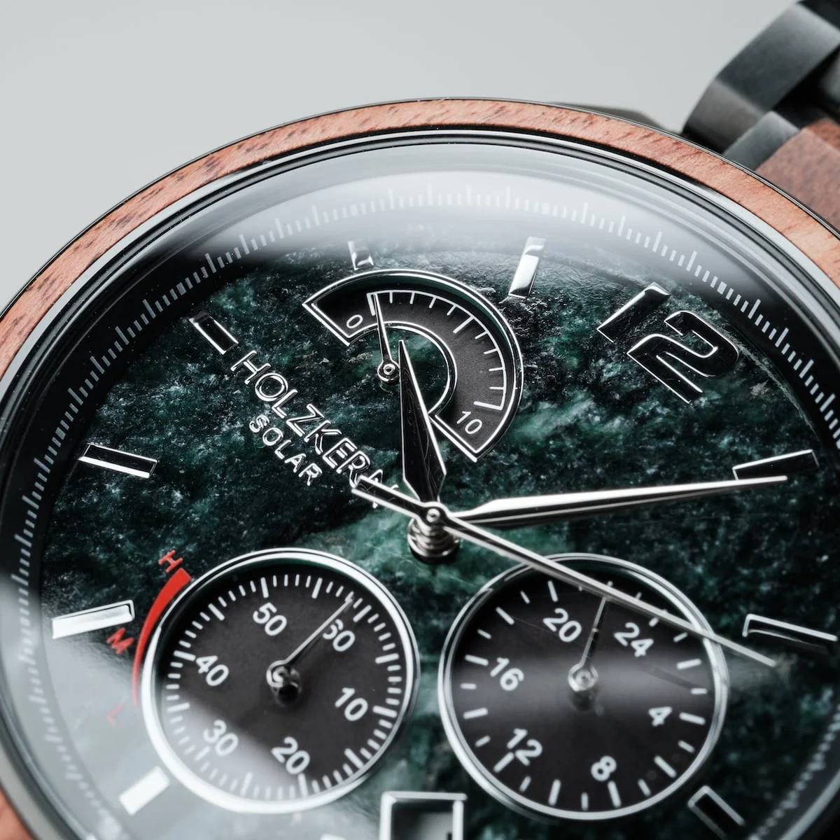 Holzkern Herrenuhr Scattered Marmor/Koa Solar HK1081