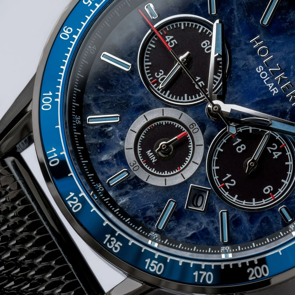Holzkern Herrenuhr Comfort Crusher Sodalith/Dunkelgrau