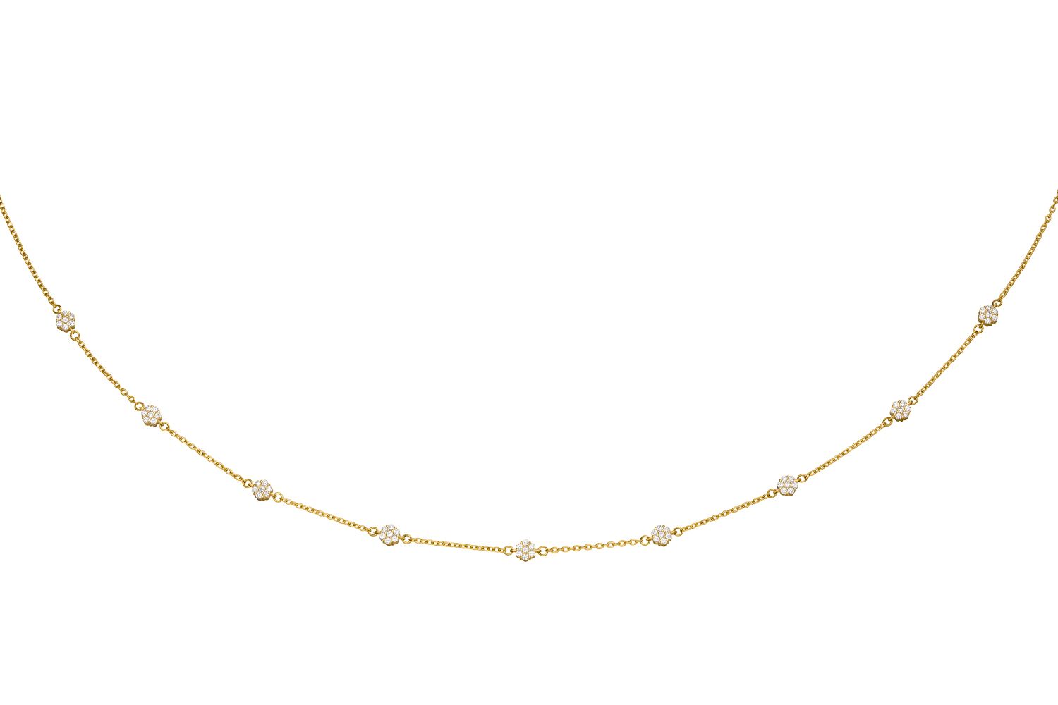 Collier 82714-01 aus 333 Gelbgold mit Zirkonia, 42-45 cm verstellbar, 3,8 mm, poliert, Federring, EAN 4066065011180
