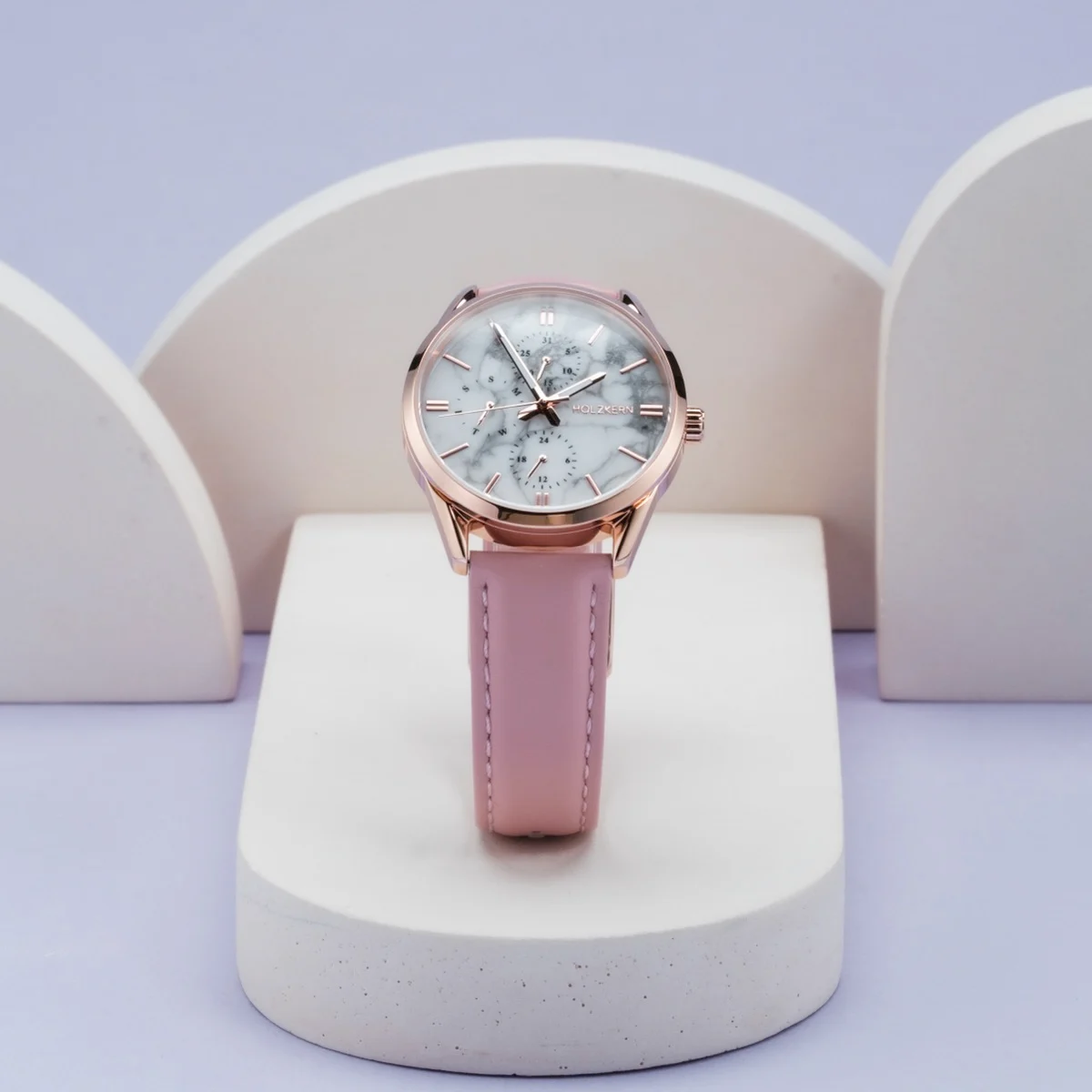 Holzkern Damenuhr Gifted Howlith/Rosa
