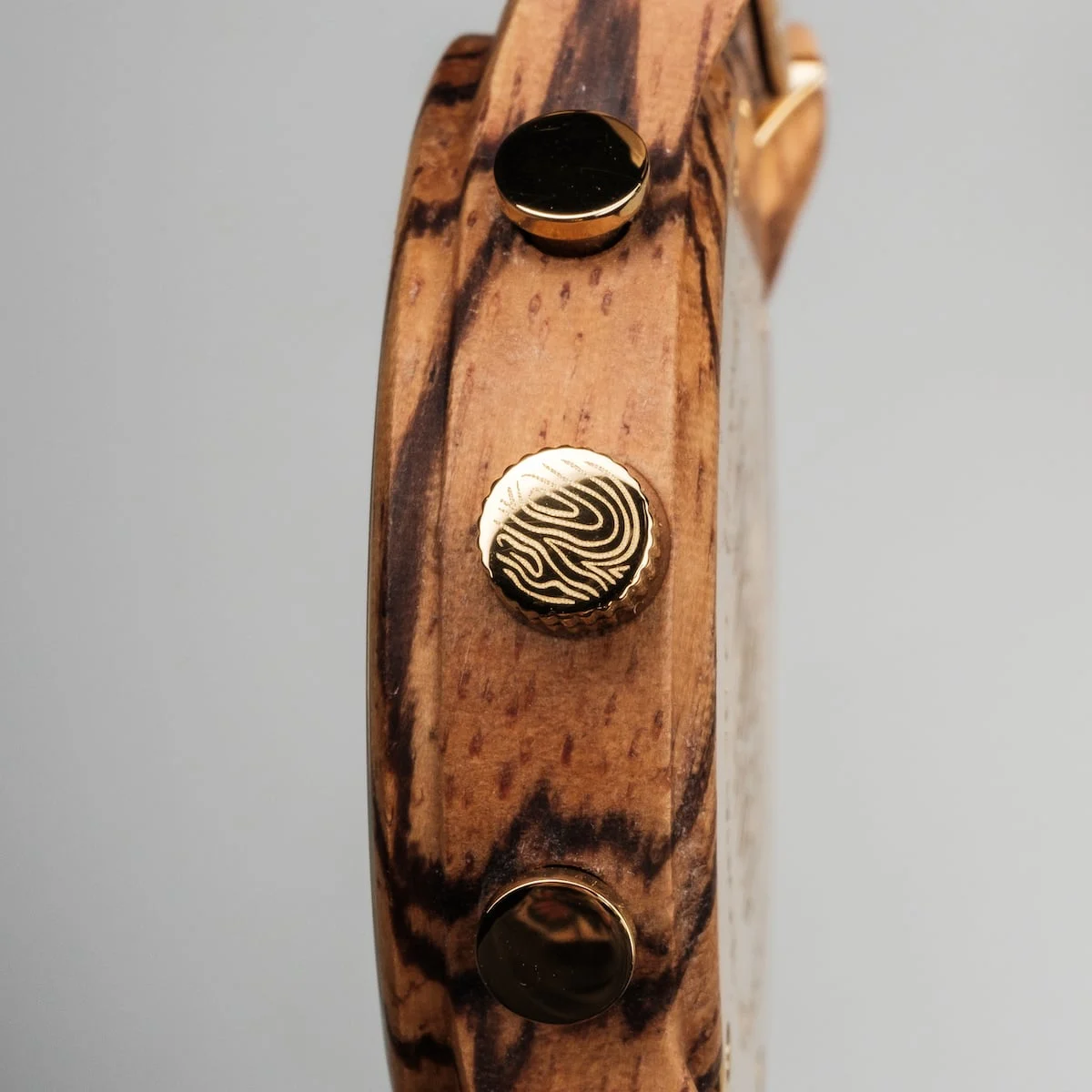 Holzkern Herrenuhr Chronograph Blätterdach Zebrano/Marmor