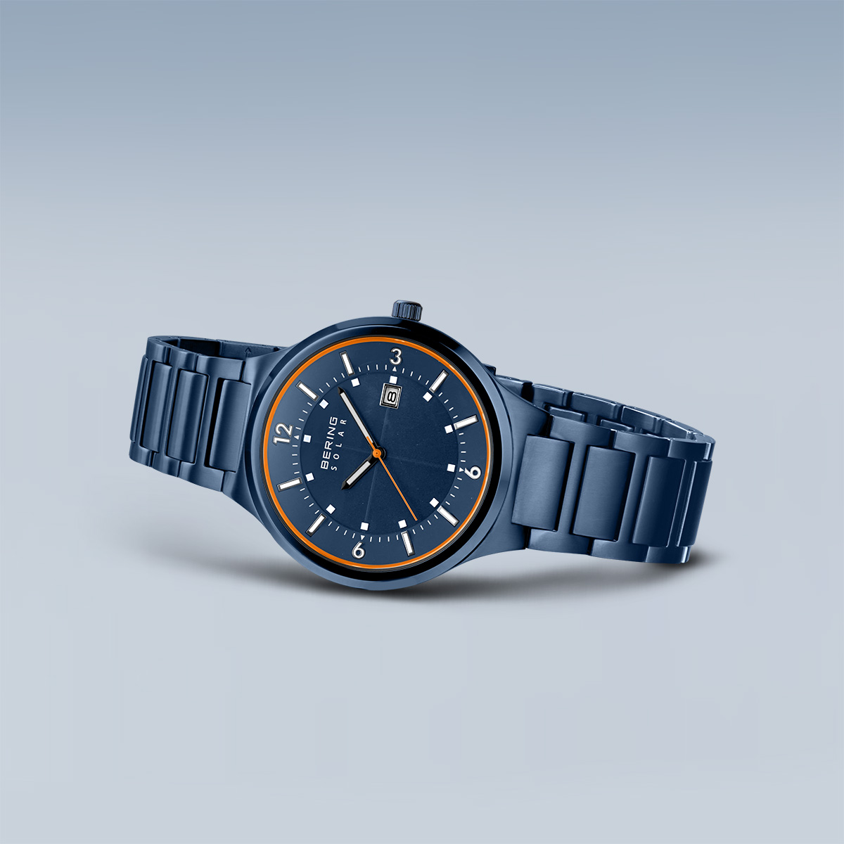 Bering Herrenuhr Solar blau 42 mm 14442-797