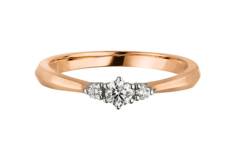 Damenring 83030-55 aus 585 Rot-/Weißgold mit 3 Brillanten, zusammen 0,195 ct w/si, Ringweite 55, EAN 4066065057584